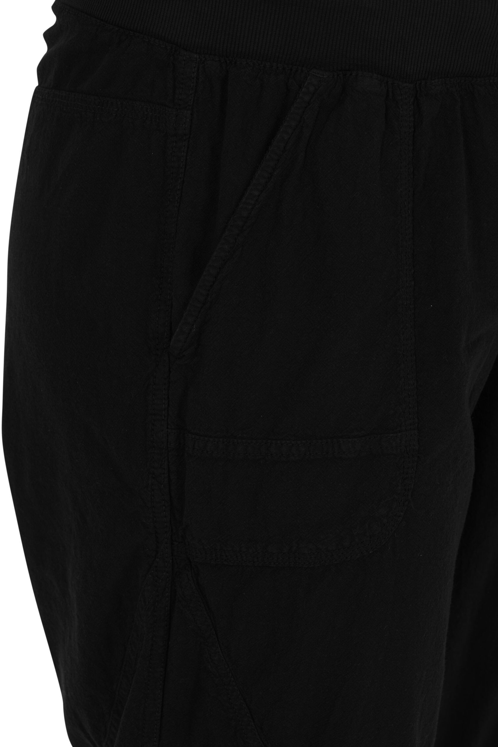 Zizzi Capri-Hose aus Baumwolle, Schwarz, Packshot image number 2