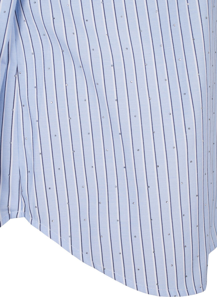 Bluse mit Streifen und Nieten, Blau, Packshot image number 3