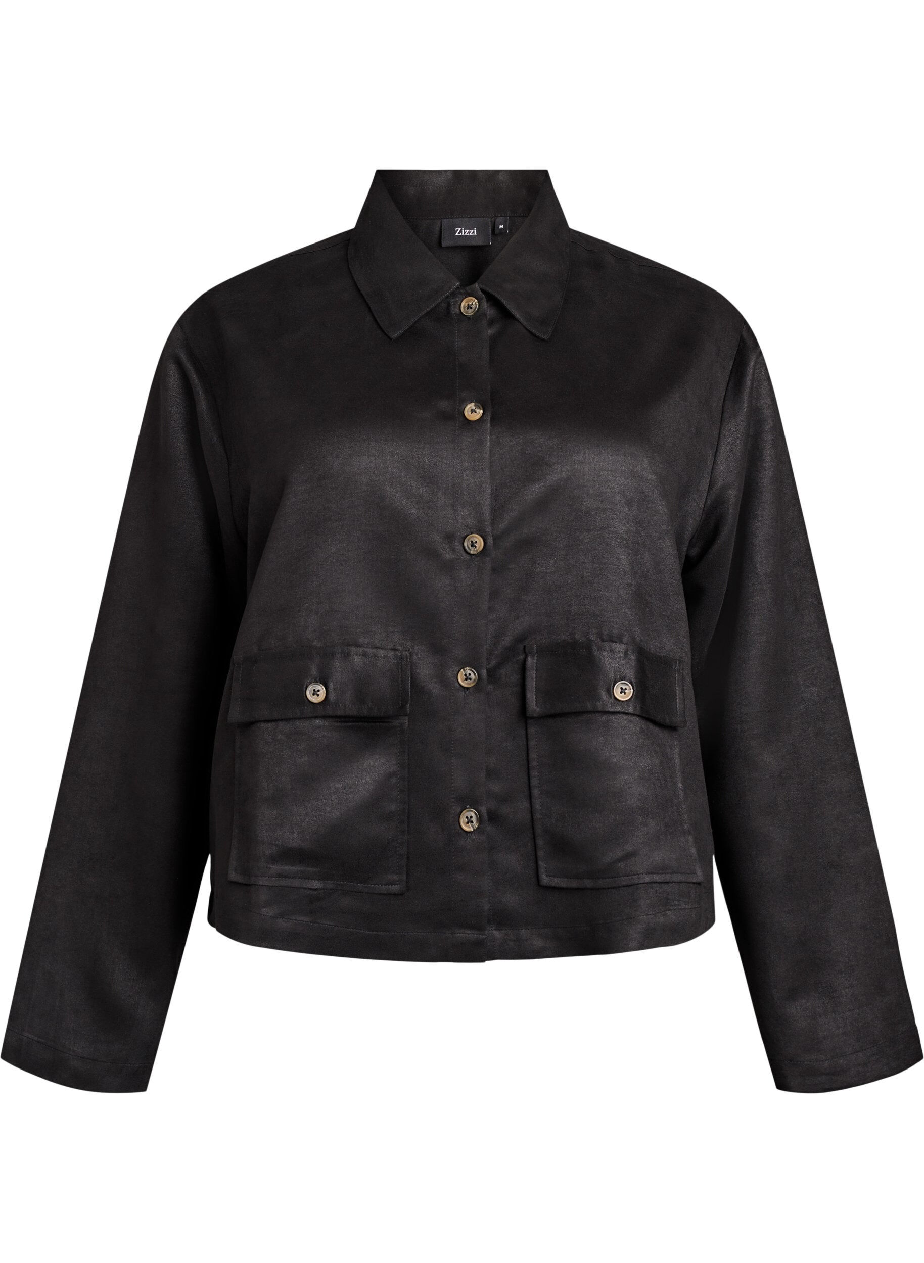 Kurze Jacke aus Wildlederimitat mit Taschen