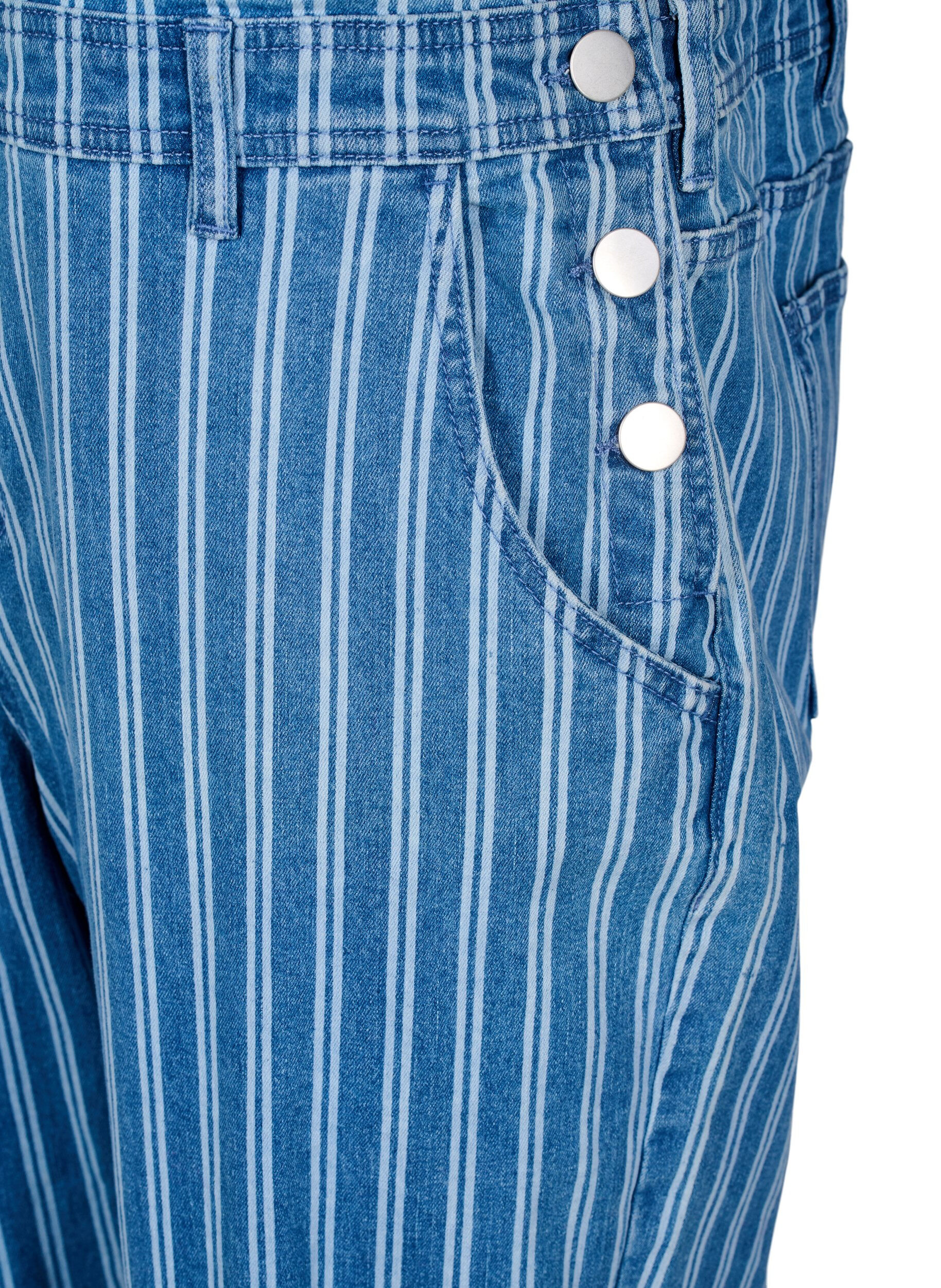 Zizzi Jeans-Latzhosen, Blau, Packshot image number 3