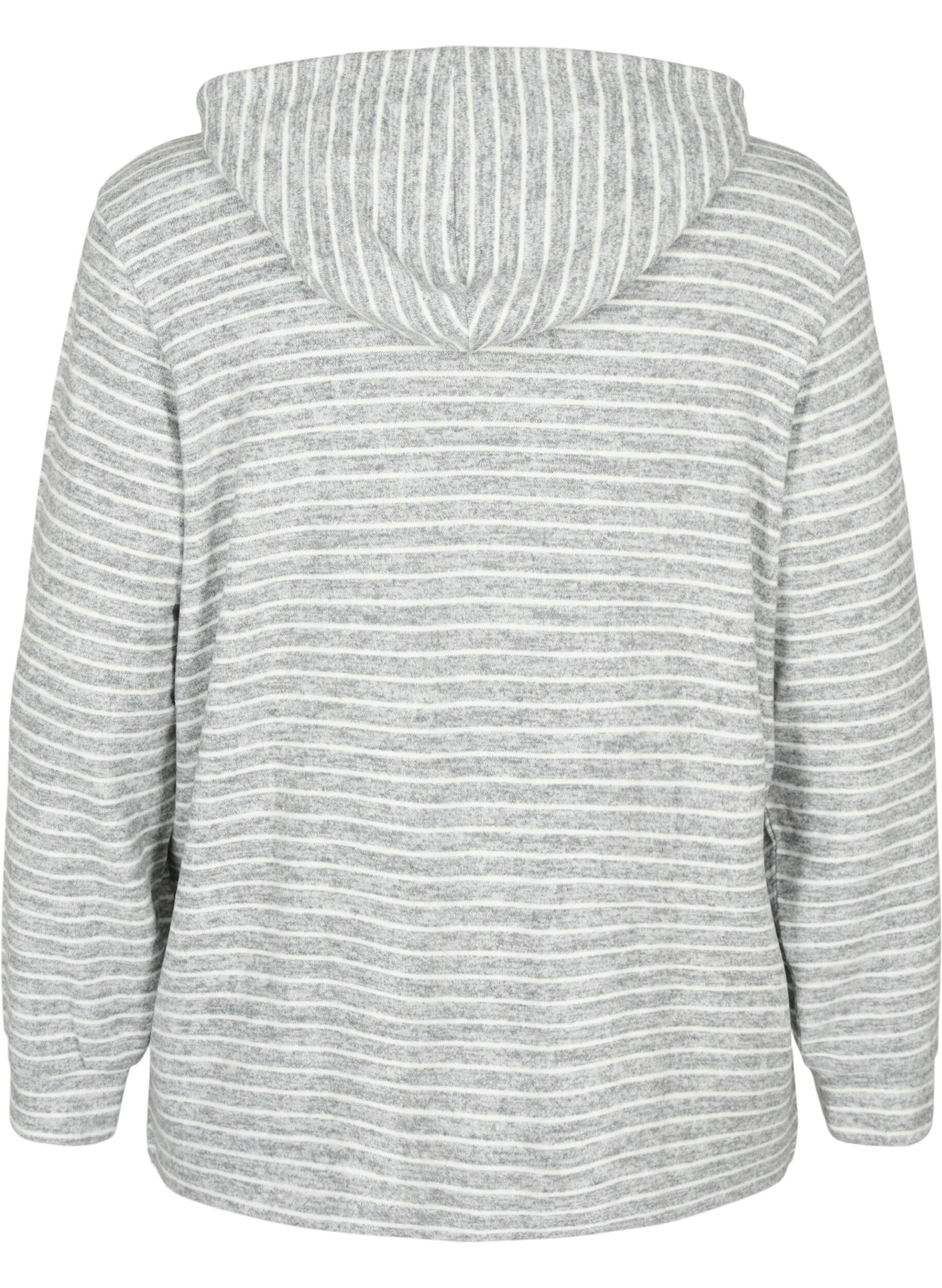 Zizzi Lockerer Hoodie mit Streifen, DGM Stripe, Packshot image number 1