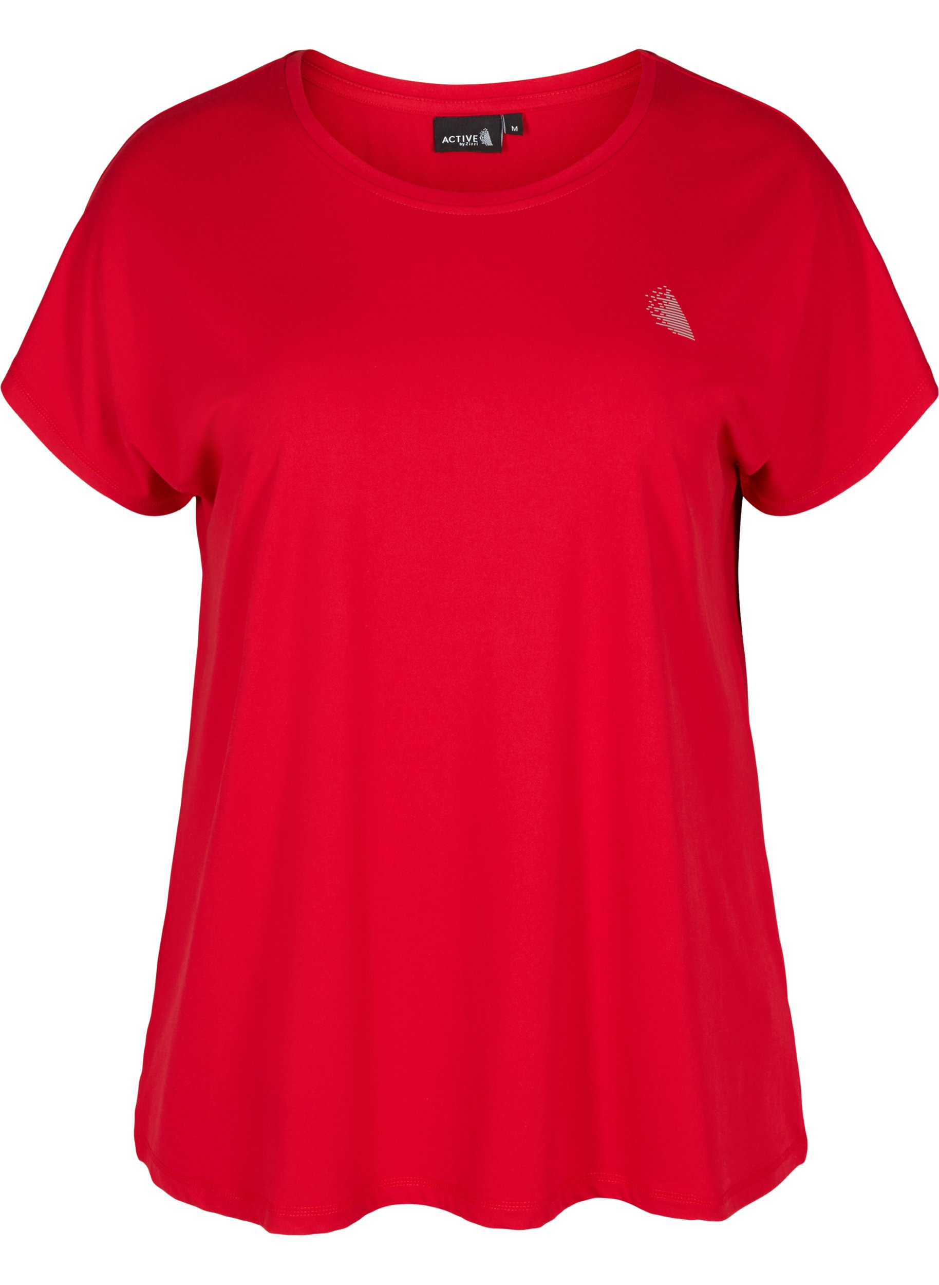 Einfarbiges Trainings-T-Shirt., Haute Red, Packshot image number 0
