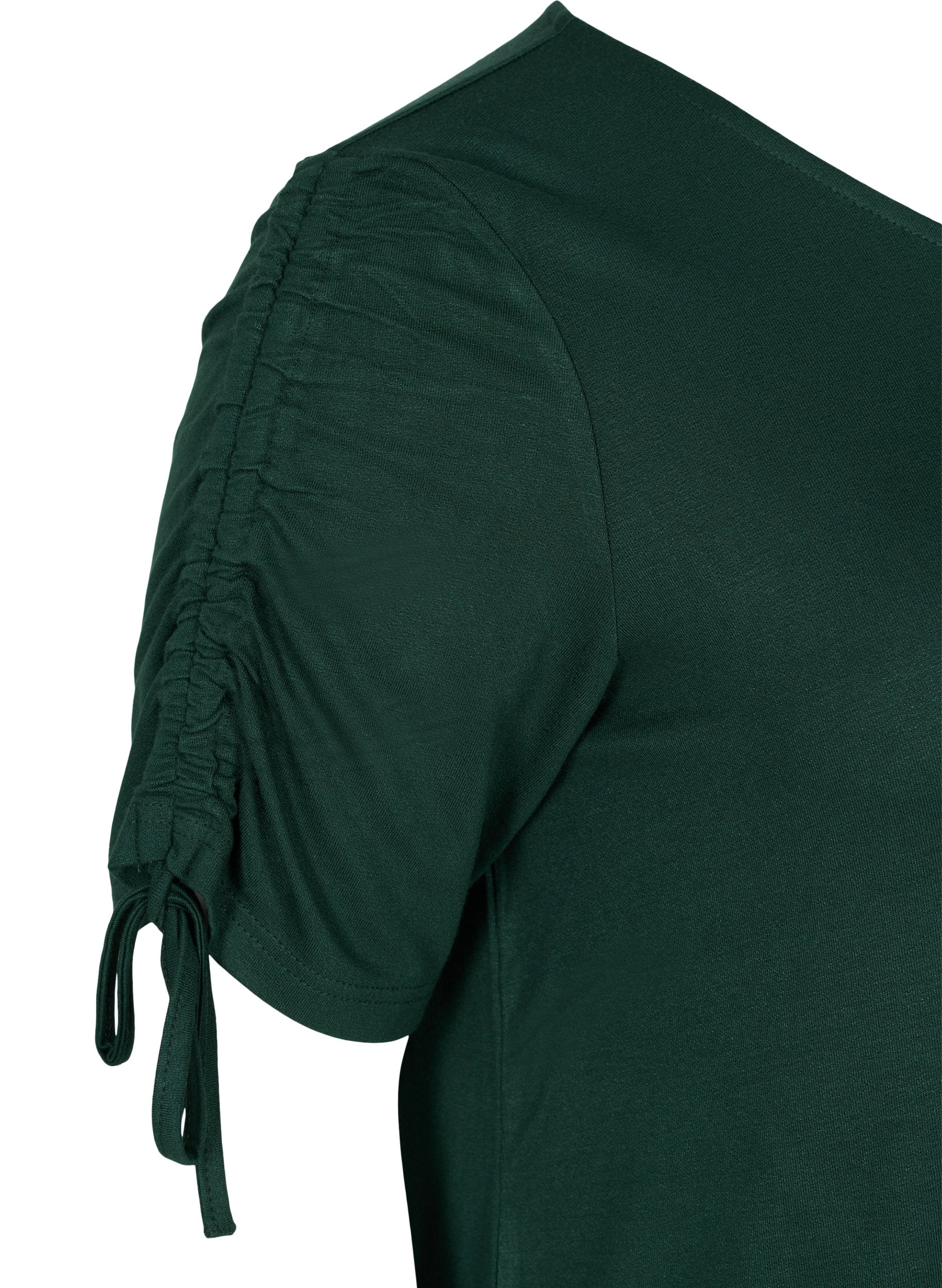 Kurzarm Viskosekleid mit Schnurdetails, Scarab, Packshot image number 3