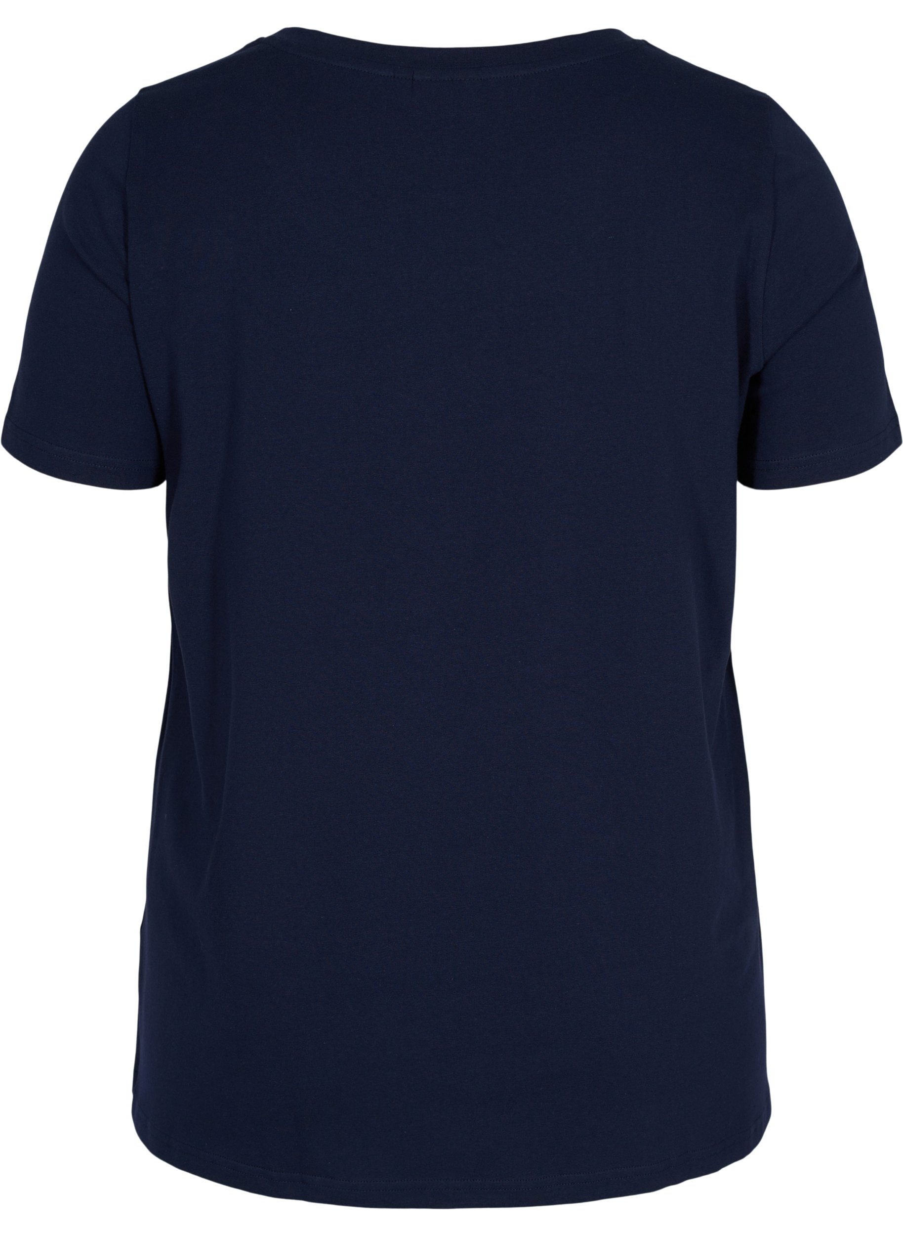 Kurzarm T-Shirt aus Baumwolle mit Aufdruck, Night Sky w. silver , Packshot image number 1