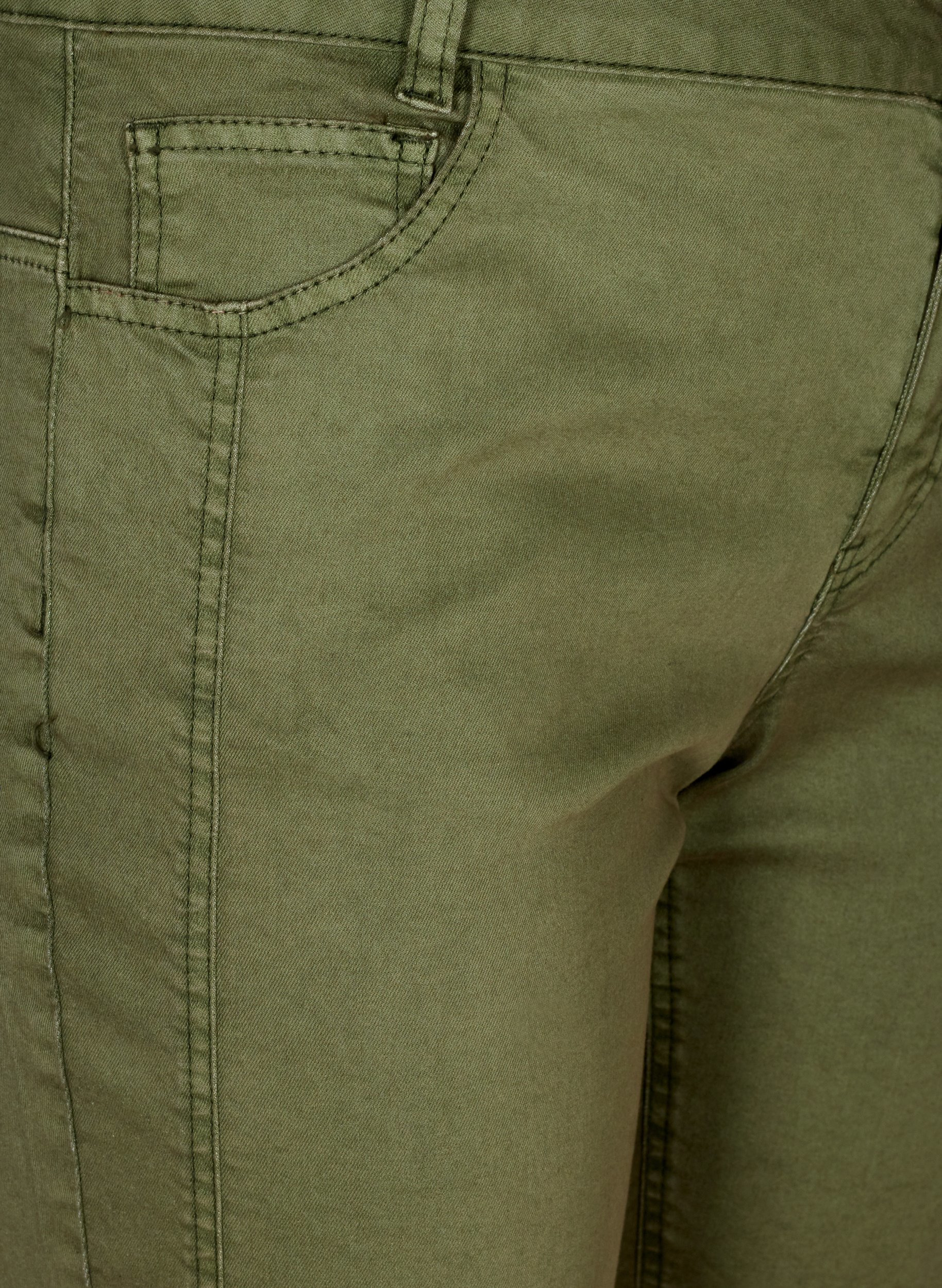 Slim Fit Denim Shorts, Green, Packshot image number 2