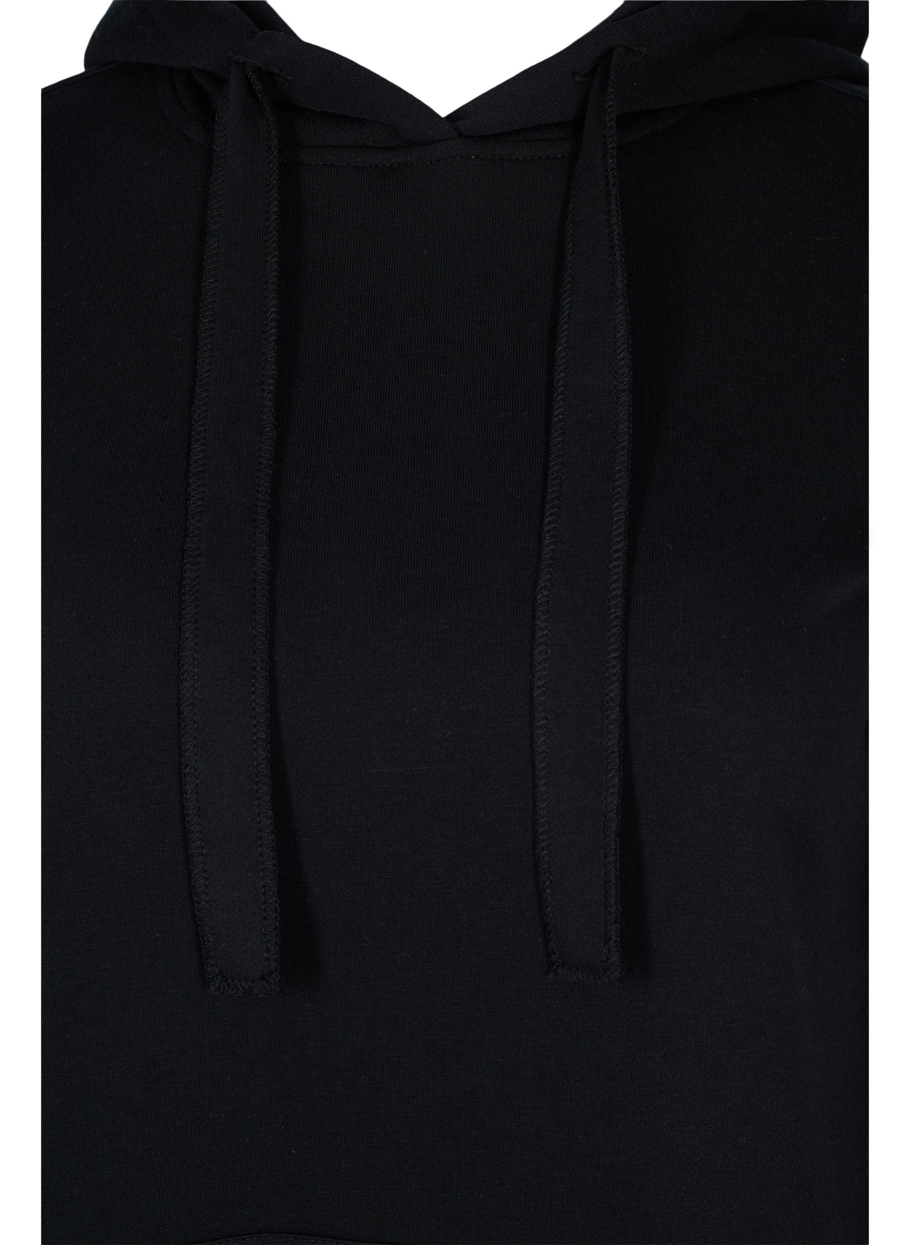 Sweatkleid mit Kapuze und Tasche, Black, Packshot image number 2