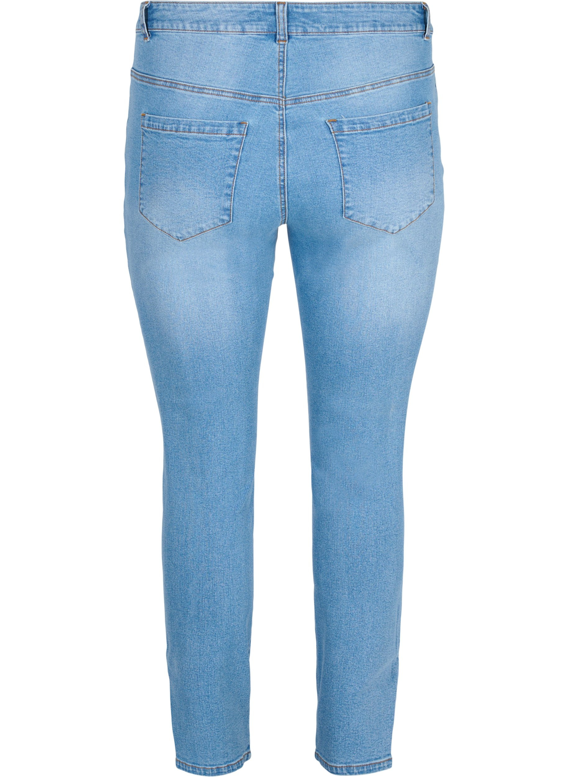 Amy Jeans mit hoher Taille und Schlitz, Light blue, Packshot image number 1