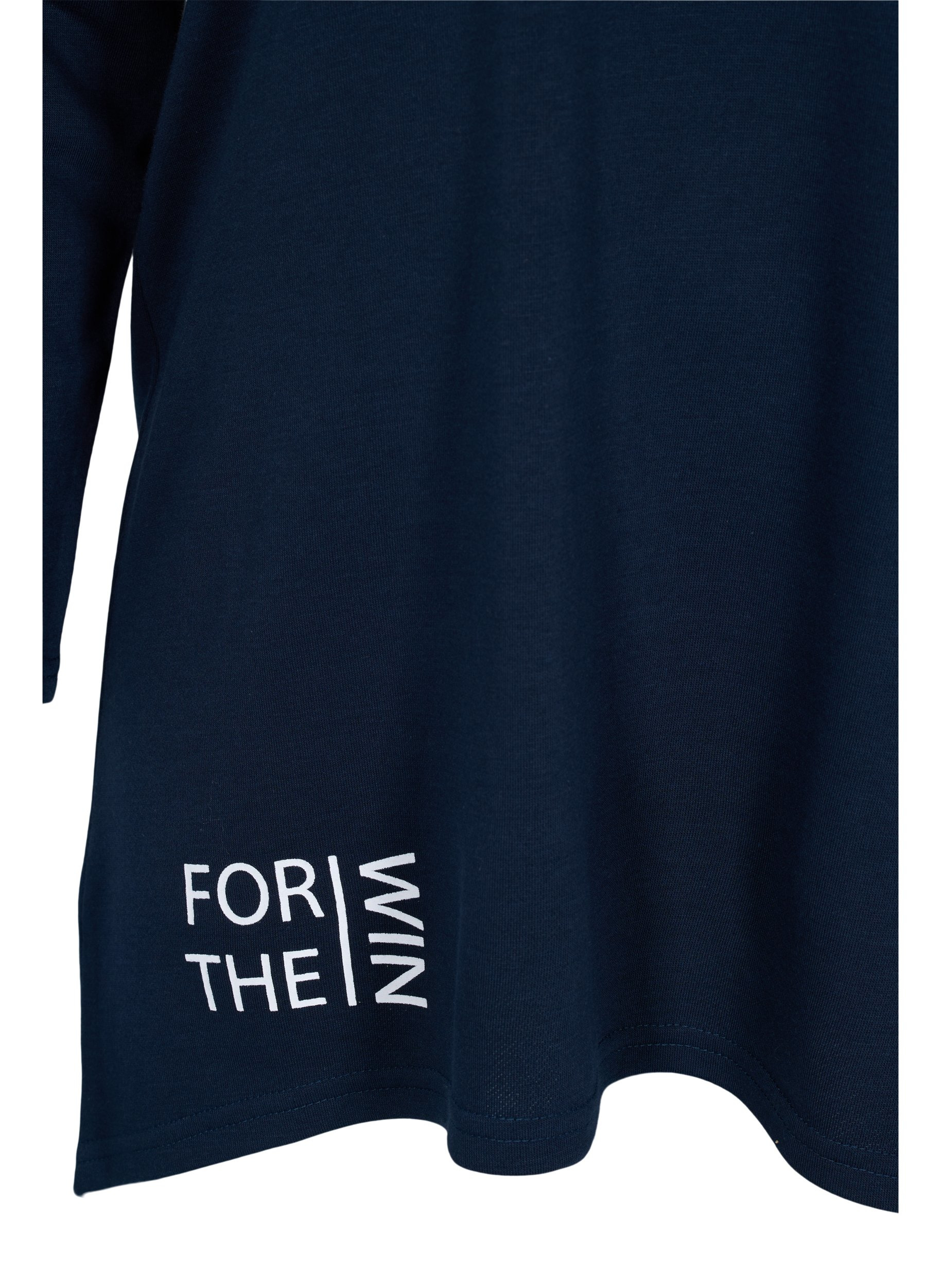 Langes Sweatshirt mit V-Ausschnitt und Kapuze, Dark Sapphire, Packshot image number 2