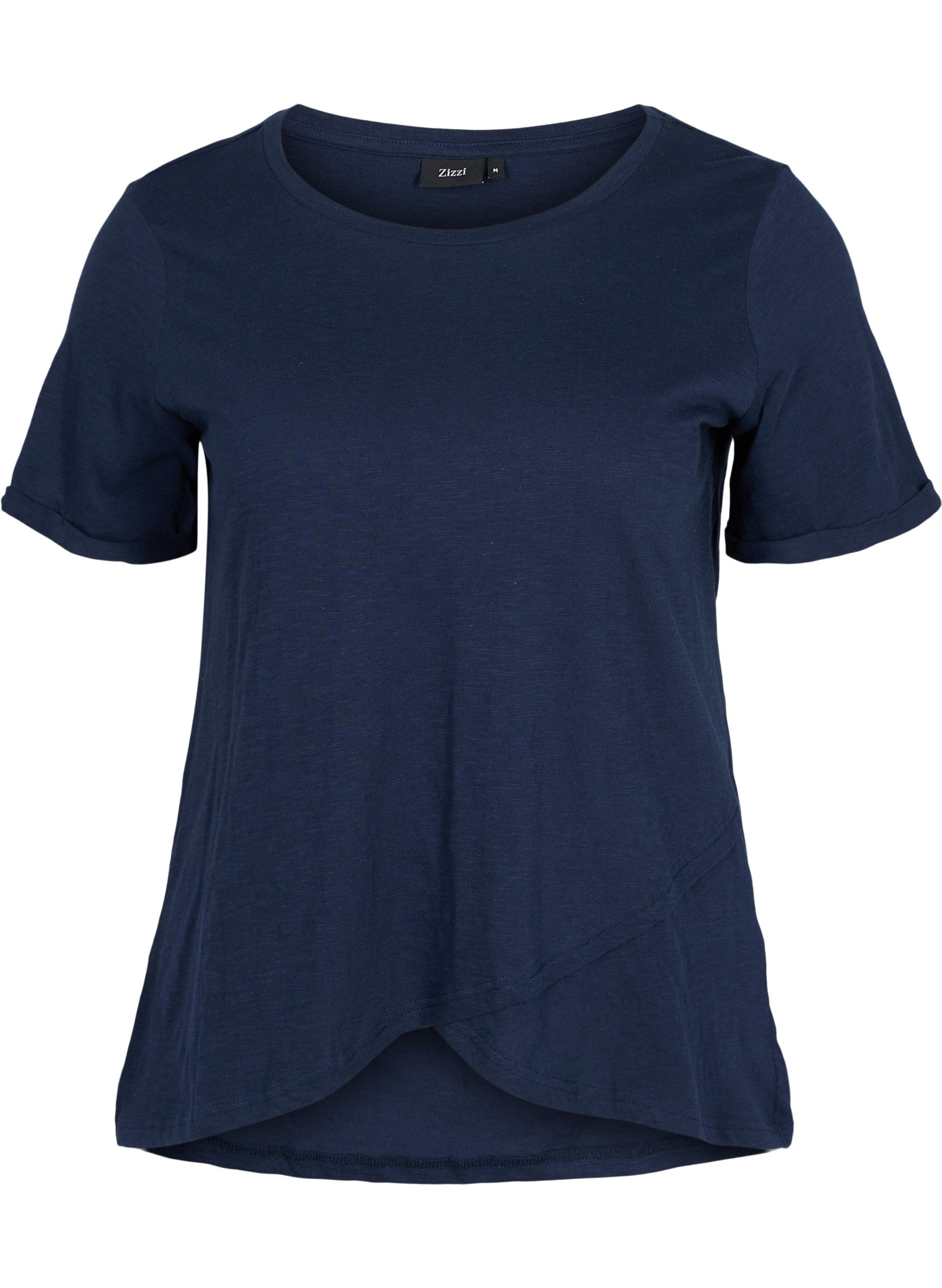 Baumwoll-T-Shirt mit kurzen Ärmeln, Navy Blazer