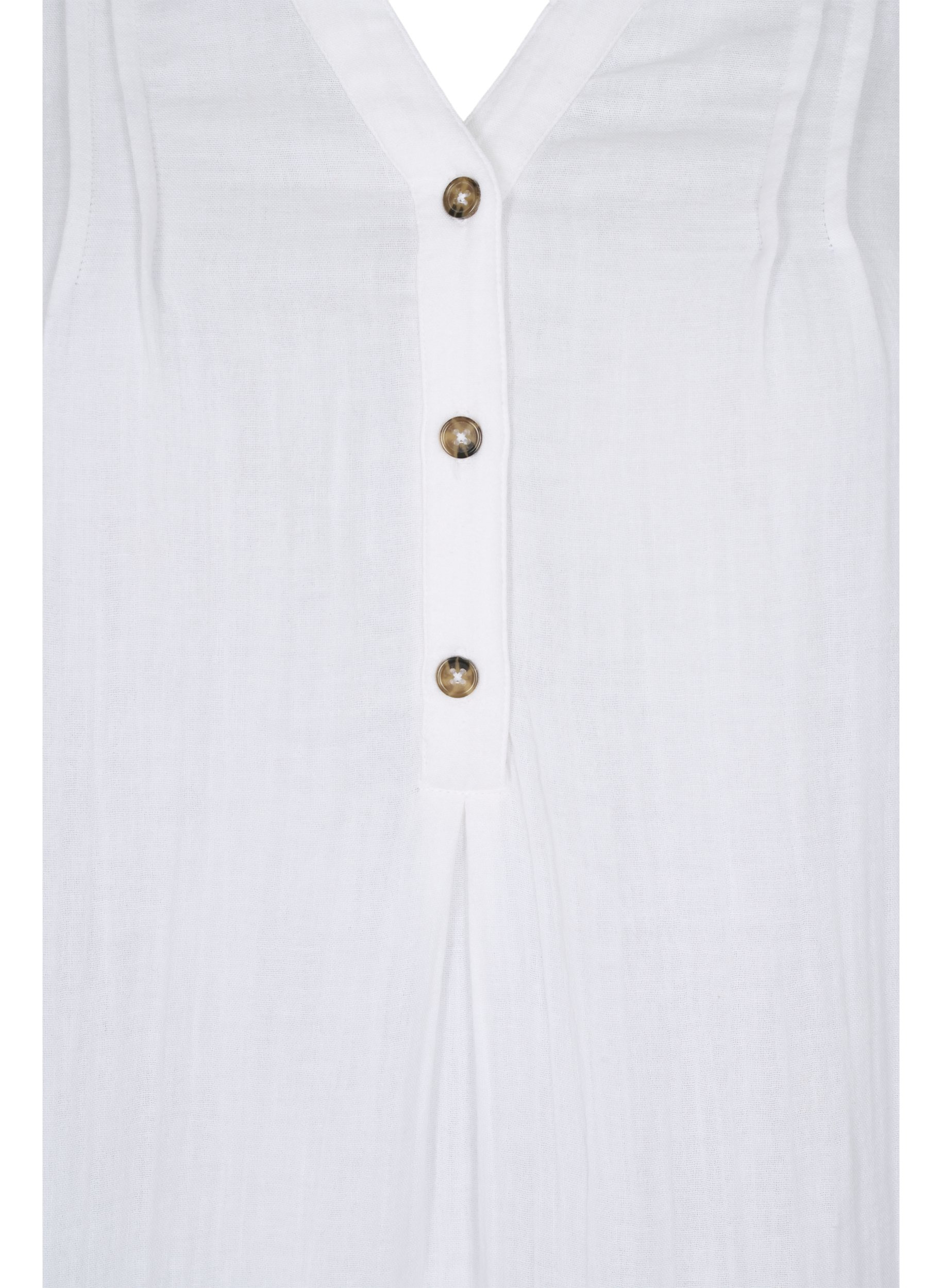Baumwollkleid mit 3/4-Ärmeln, Bright White, Packshot image number 2