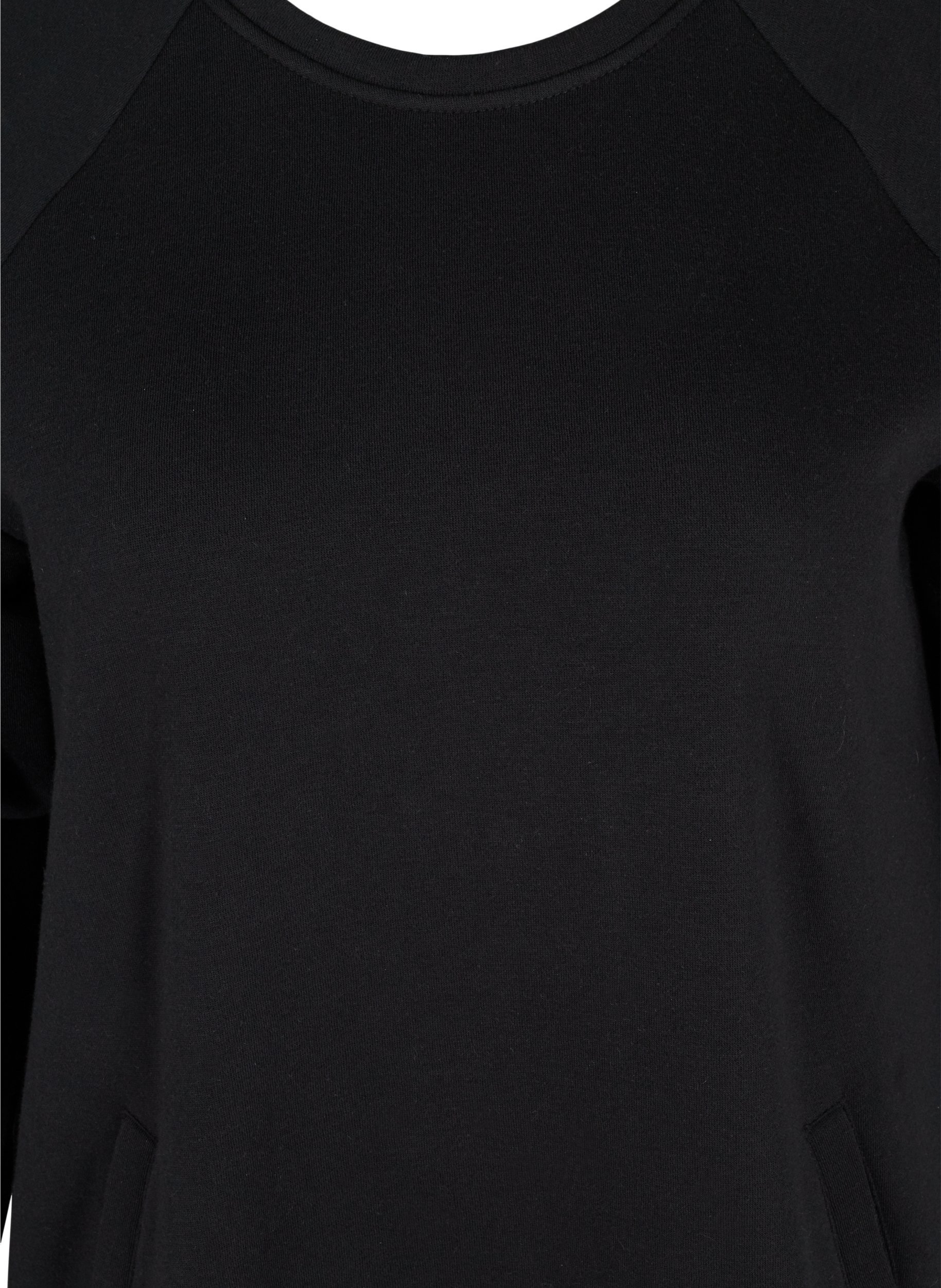 Sweatkleid mit Taschen und Schlitz, Black, Packshot image number 2