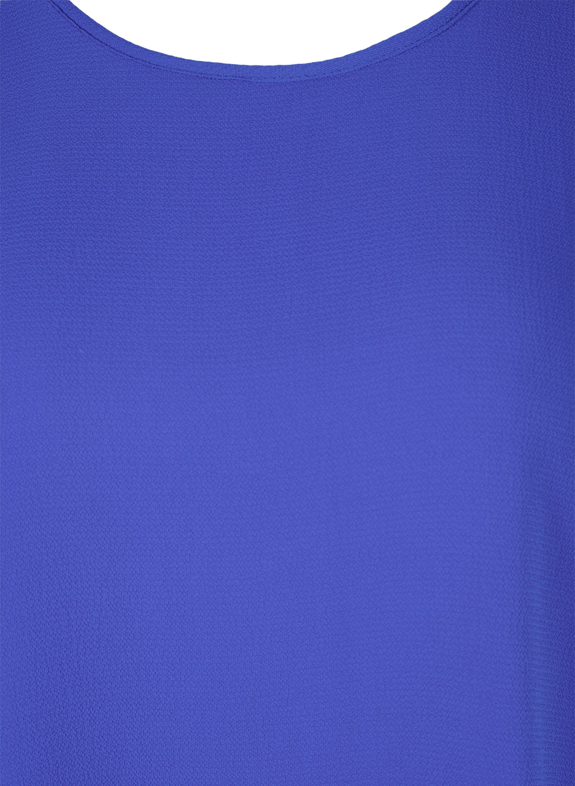 Bluse mit kurzen Ärmeln und Rundhalsausschnitt, Dazzling Blue, Packshot image number 2