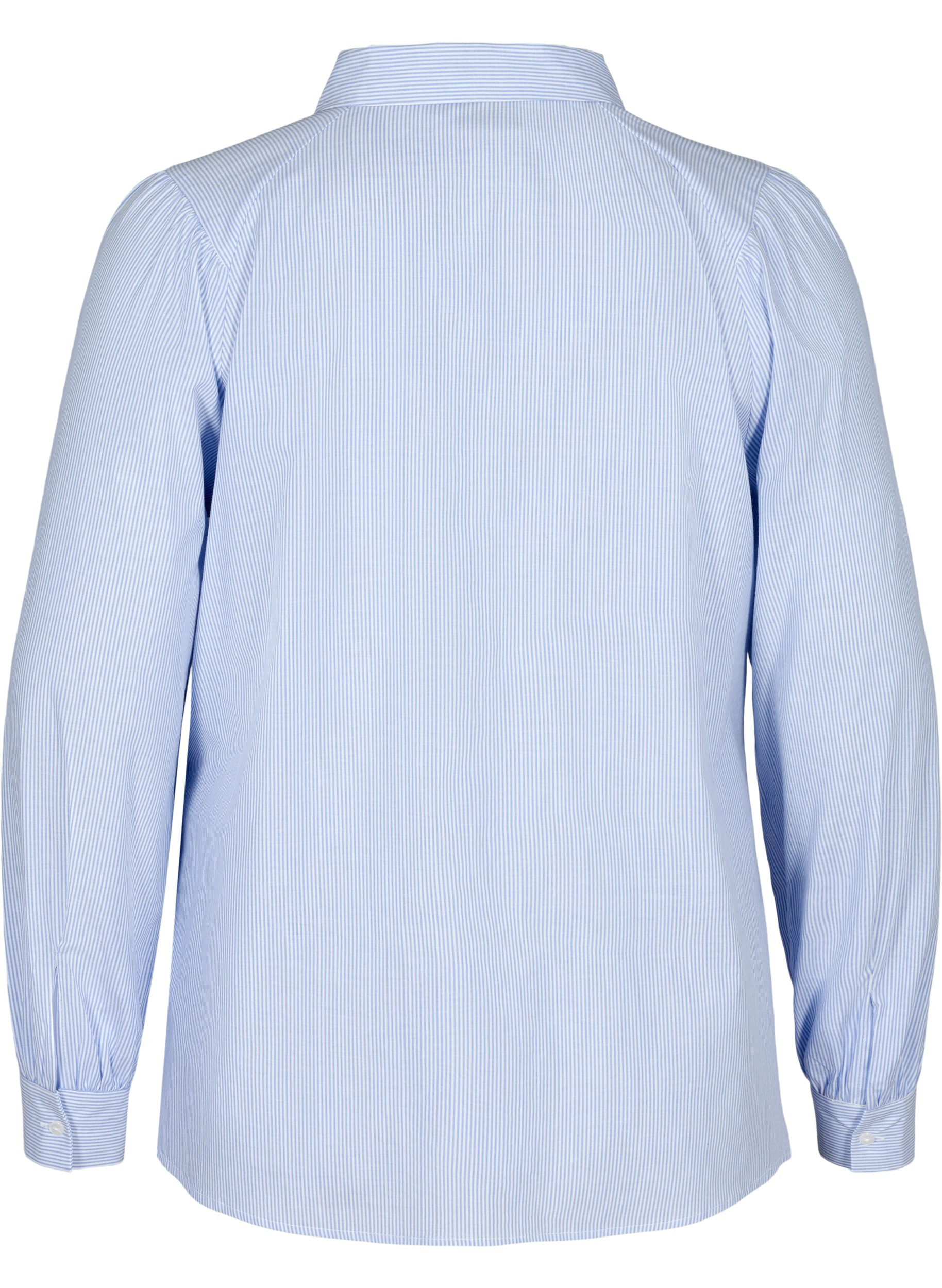 Gestreifte Bluse aus Baumwolle, White/Blue stripe, Packshot image number 1