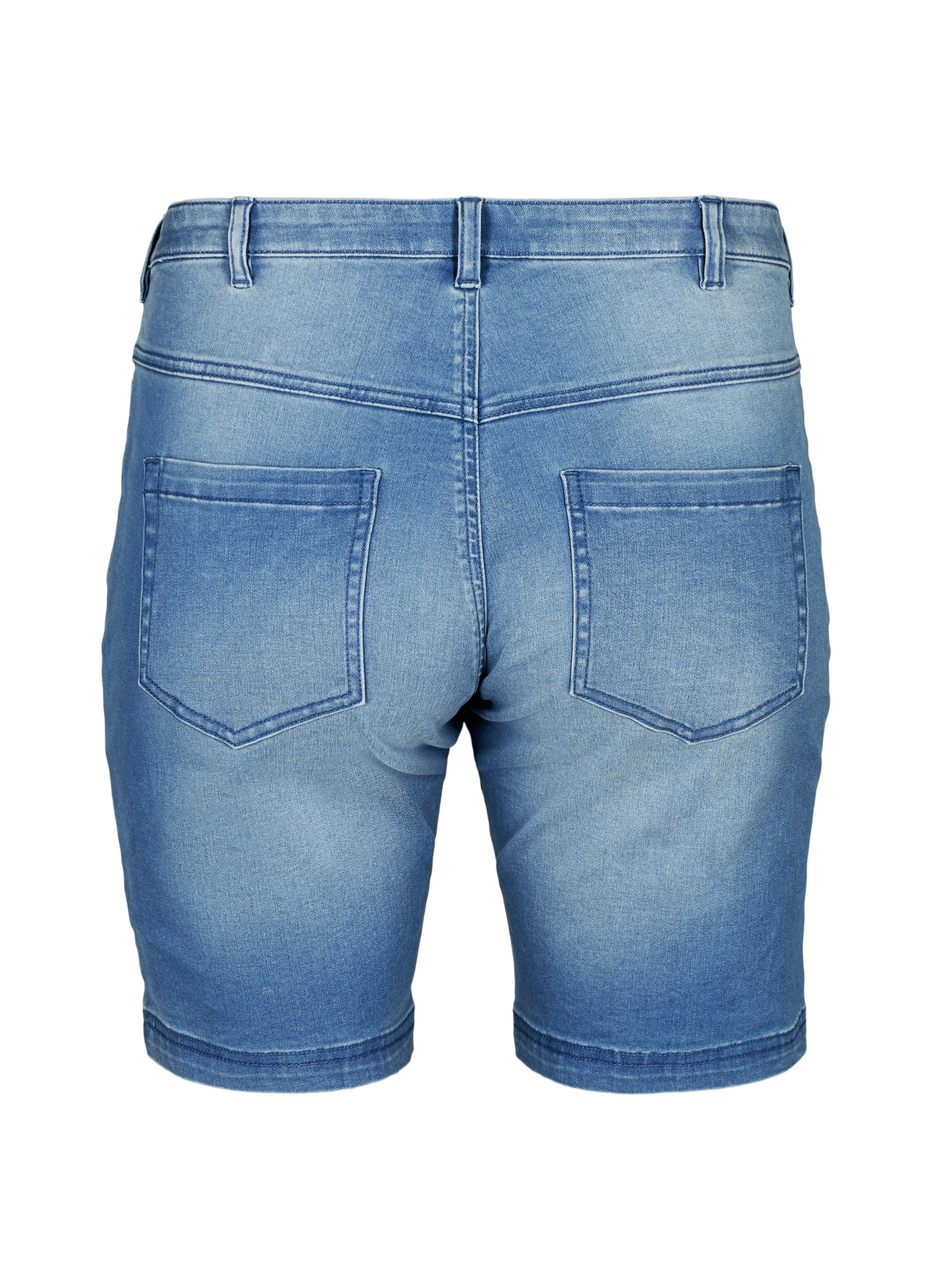 Slim Fit Emily Shorts mit normaler Taille, Light blue denim, Packshot image number 1