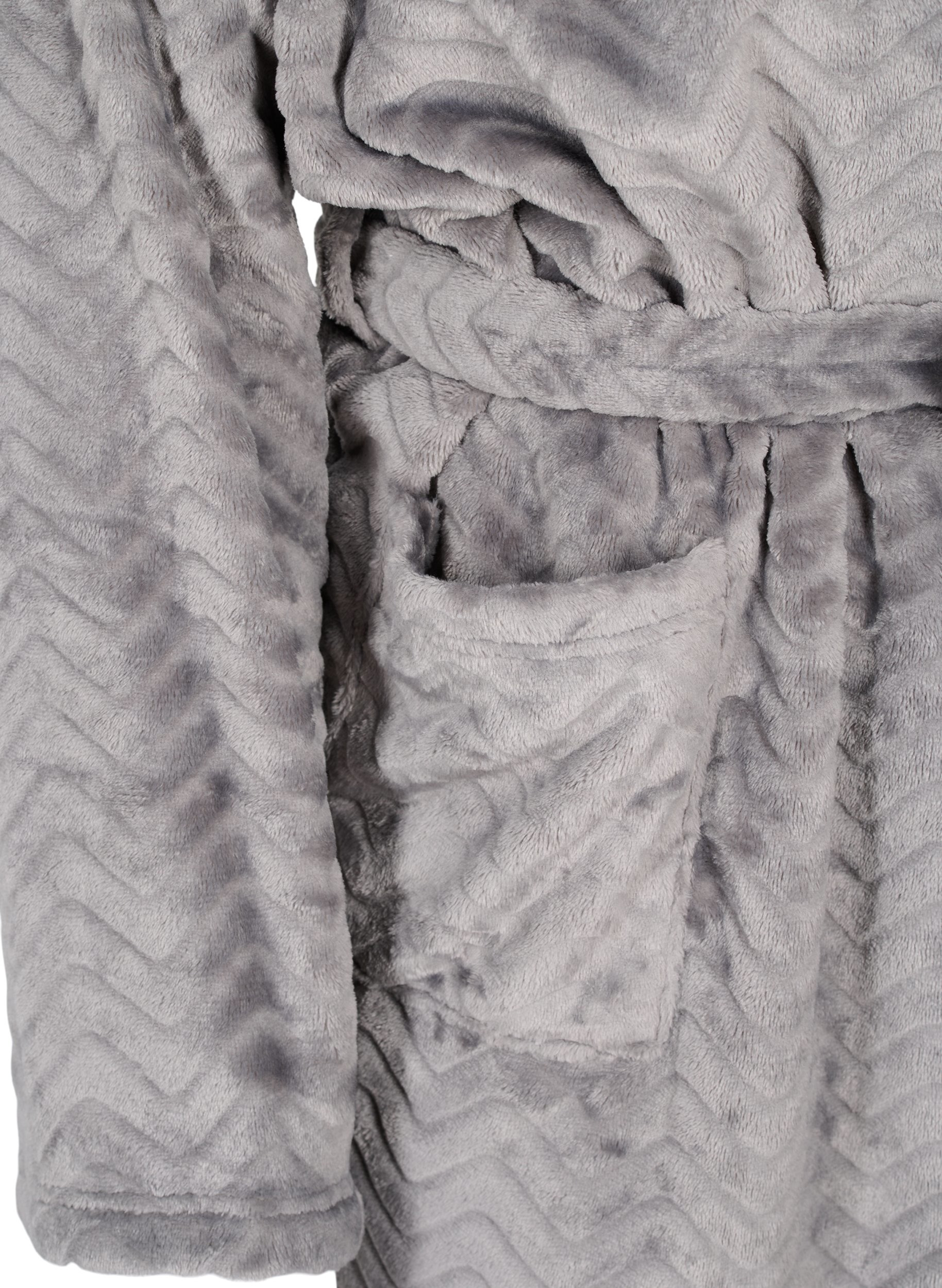 Kurzer, gemusterter Morgenmantel mit Taschen, Dark Grey, Packshot image number 3