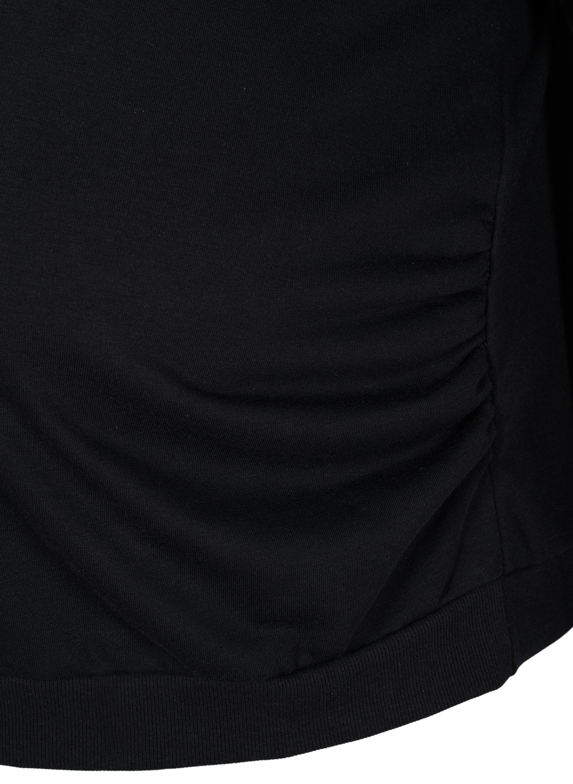 Schwangerschafts-Sweatshirt mit Rippbündchen, Black, Packshot image number 3