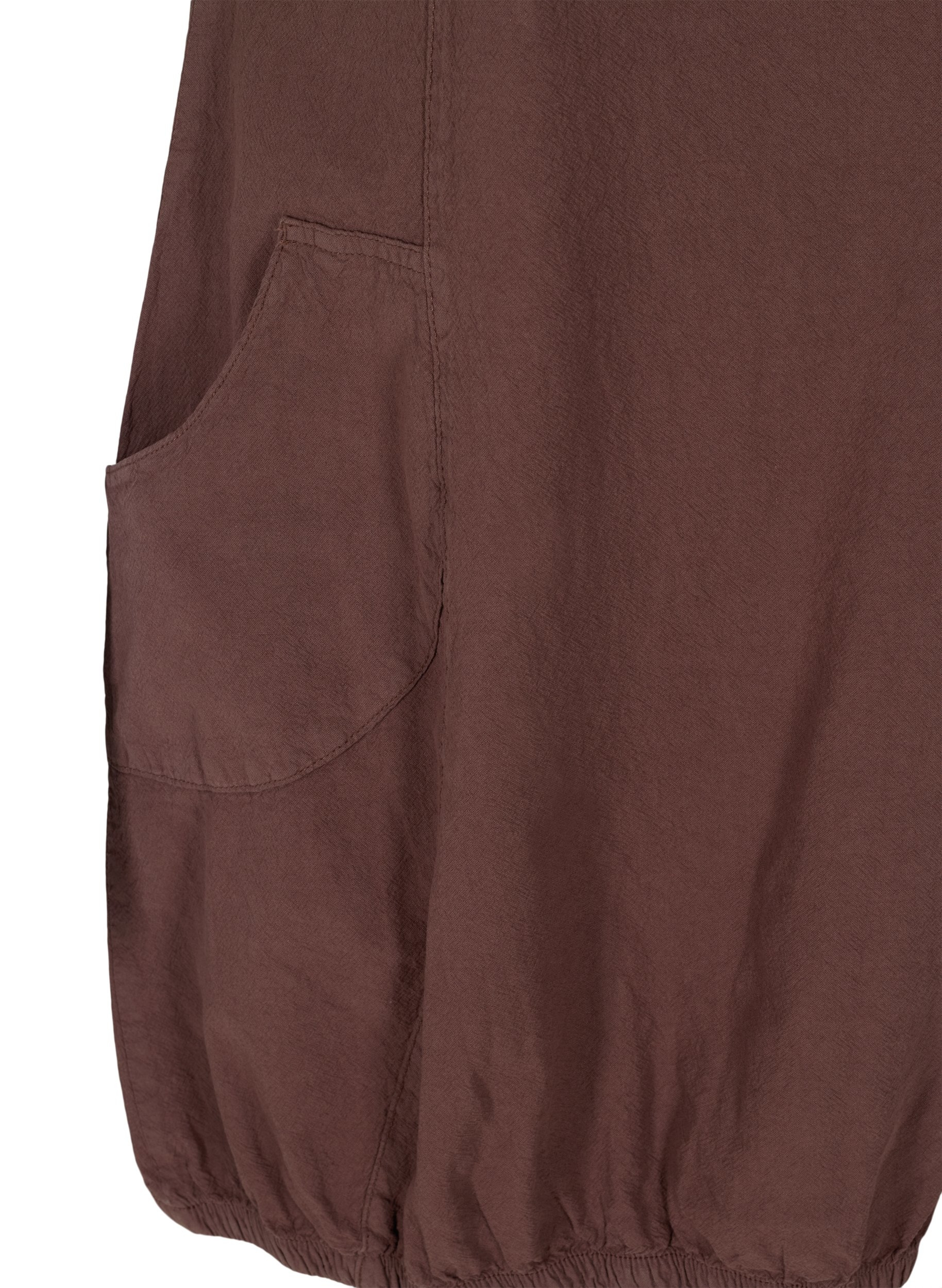 Kurzarm Kleid aus Baumwolle, Mocca, Packshot image number 3