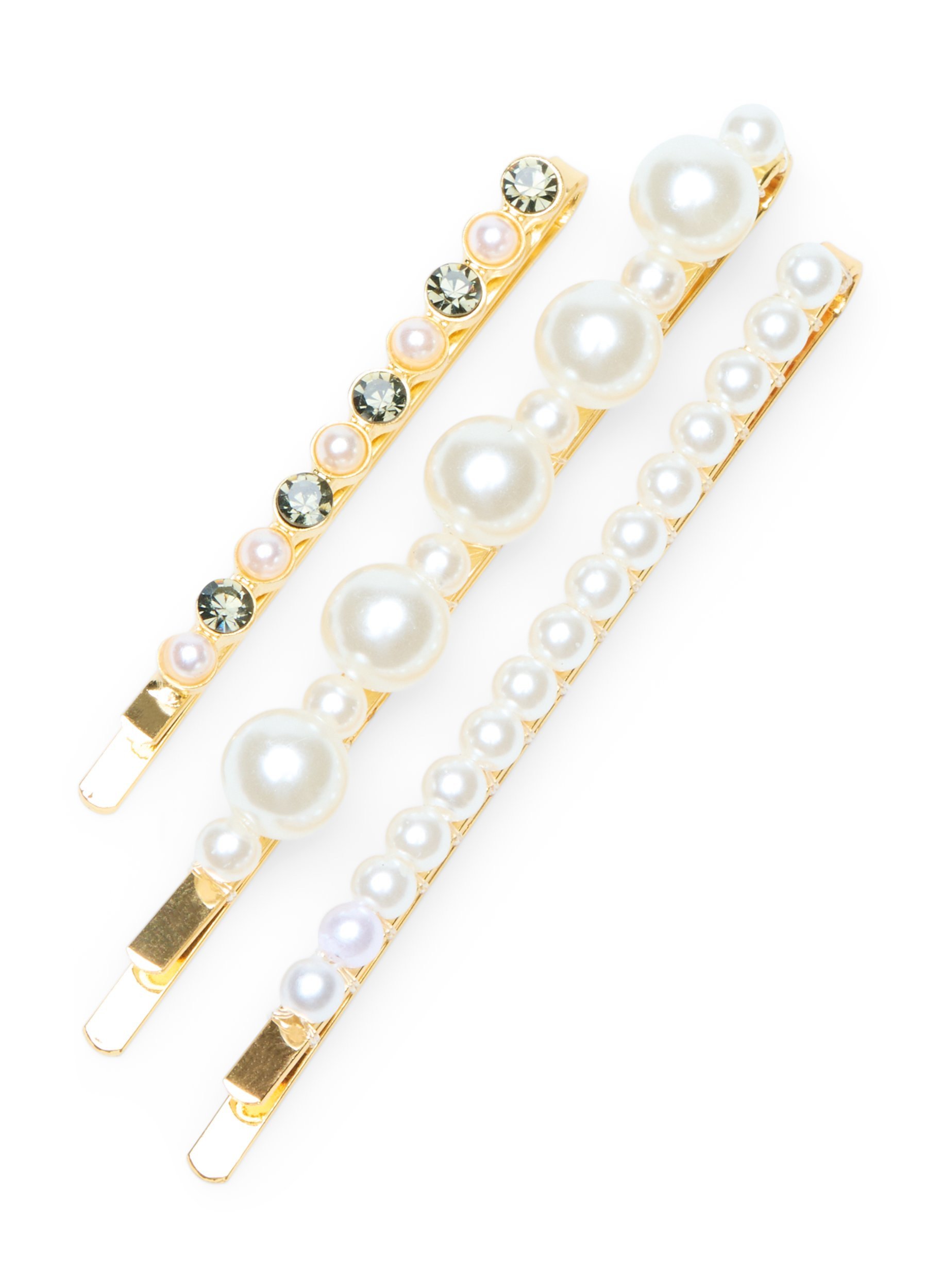 3er-Pack Haarnadeln mit Perlen, Pearl
