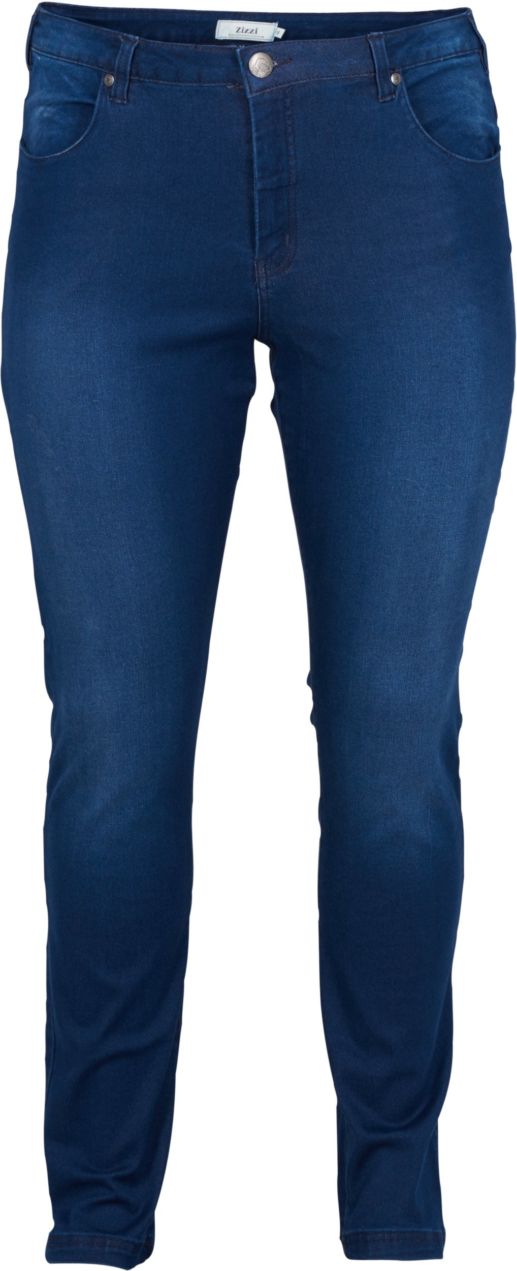 Slim Fit Emily Jeans mit normaler Taille, Dark blue denim
