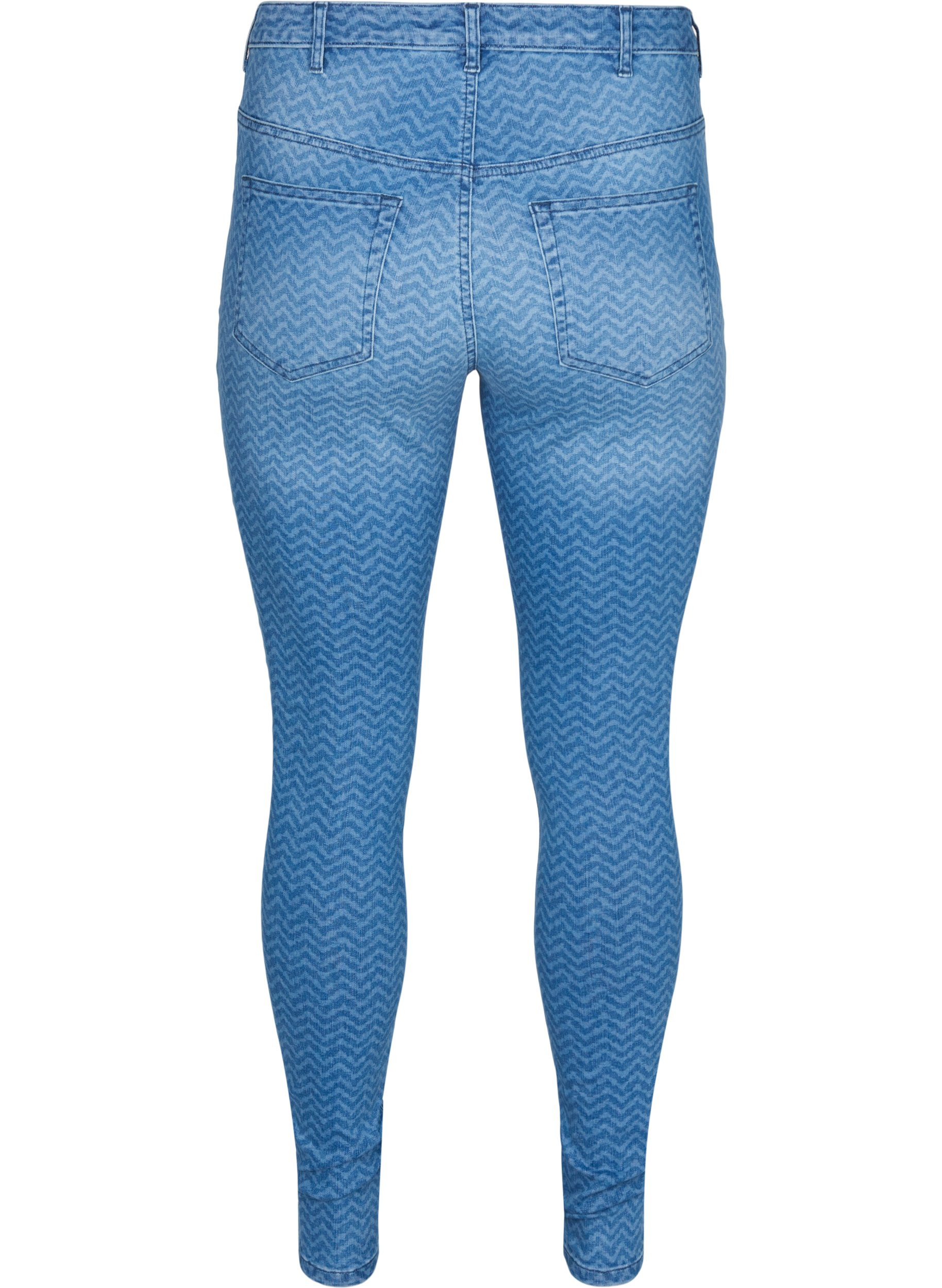 Bedruckte Amy Jeans mit hoher Taille, Ethnic Print, Packshot image number 1