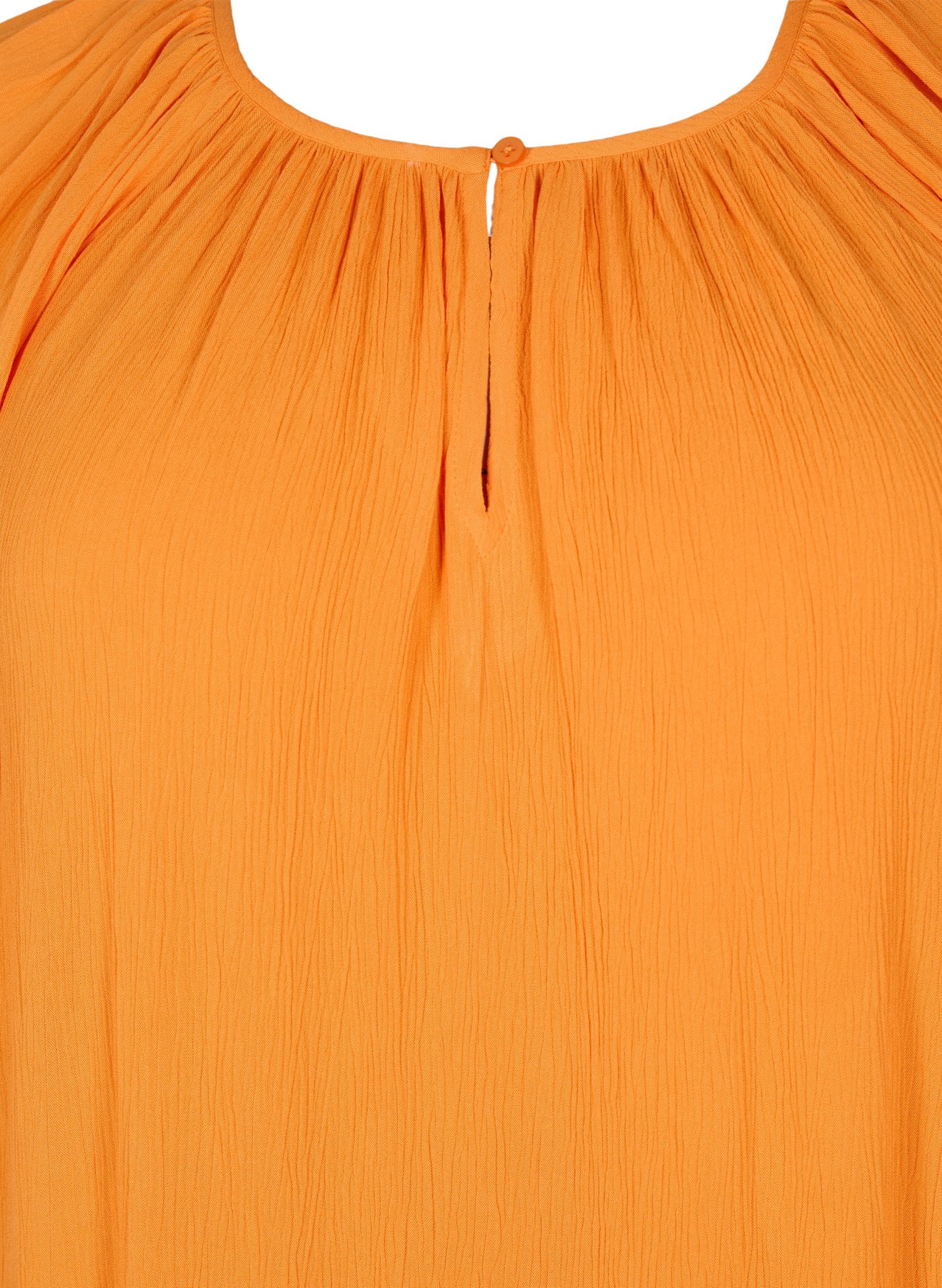 Kurzärmeliges Kleid aus Viskose, Orange Peel, Packshot image number 2