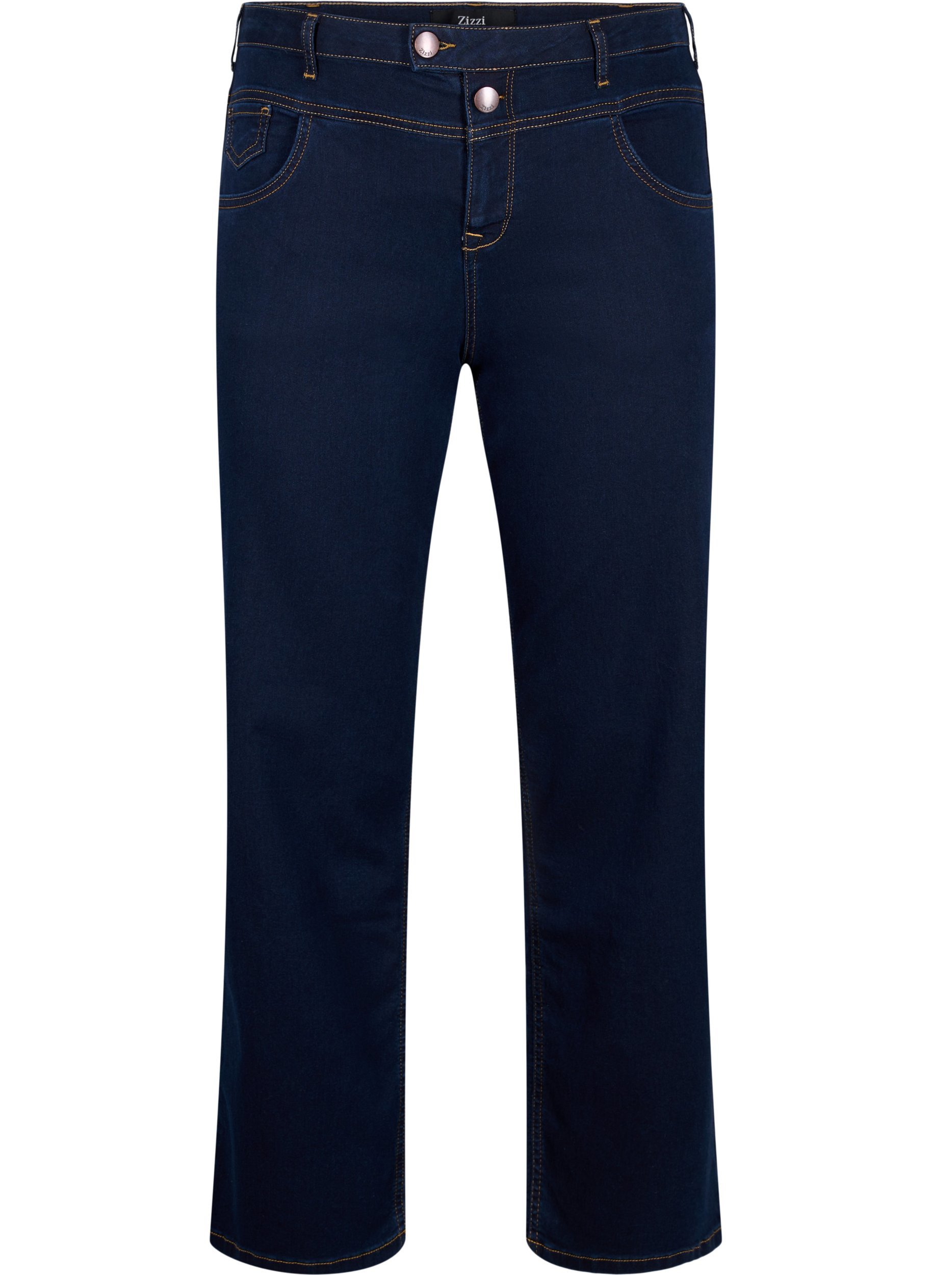 Regular Fit Gemma Jeans mit hoher Taille, Blue denim, Packshot image number 0