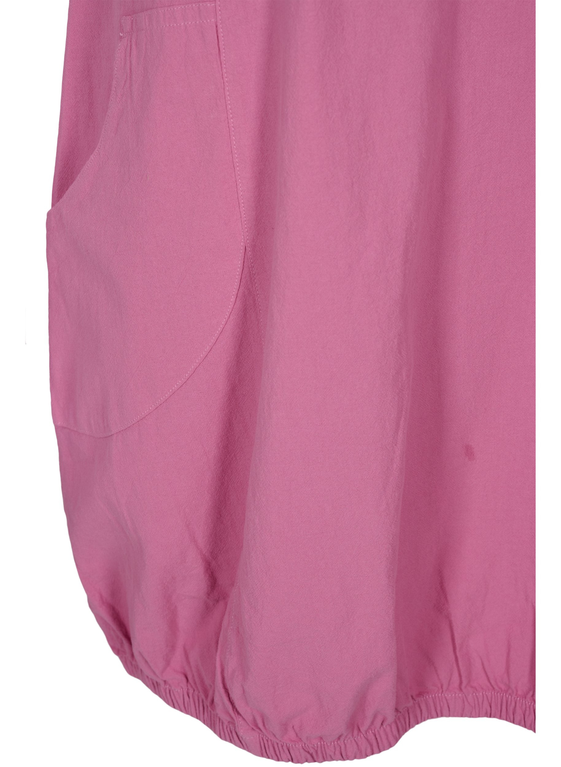 Kurzarm Kleid aus Baumwolle, Cyclamen, Packshot image number 3