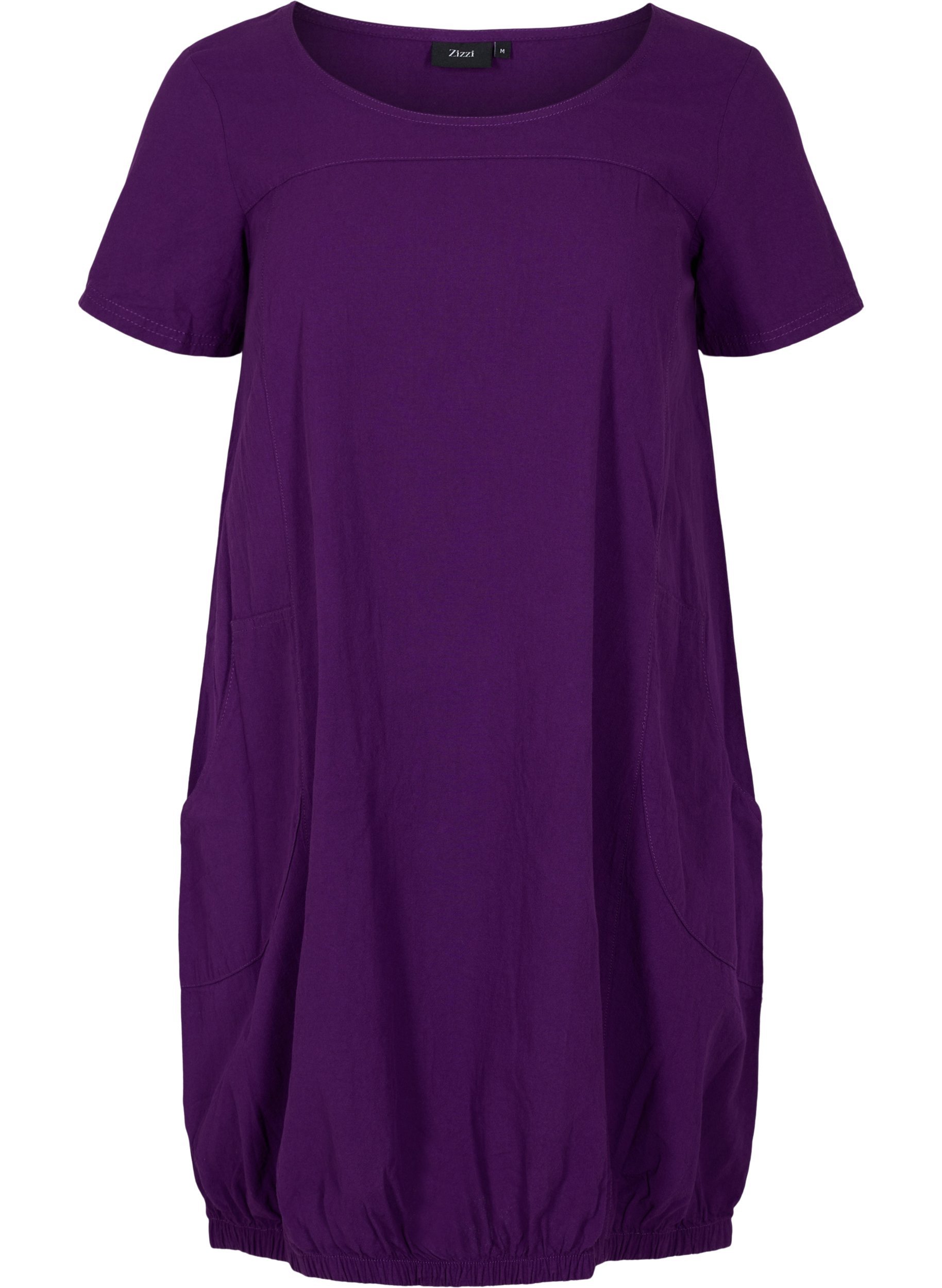 Kurzarm Kleid aus Baumwolle, Violet Indigo, Packshot image number 0