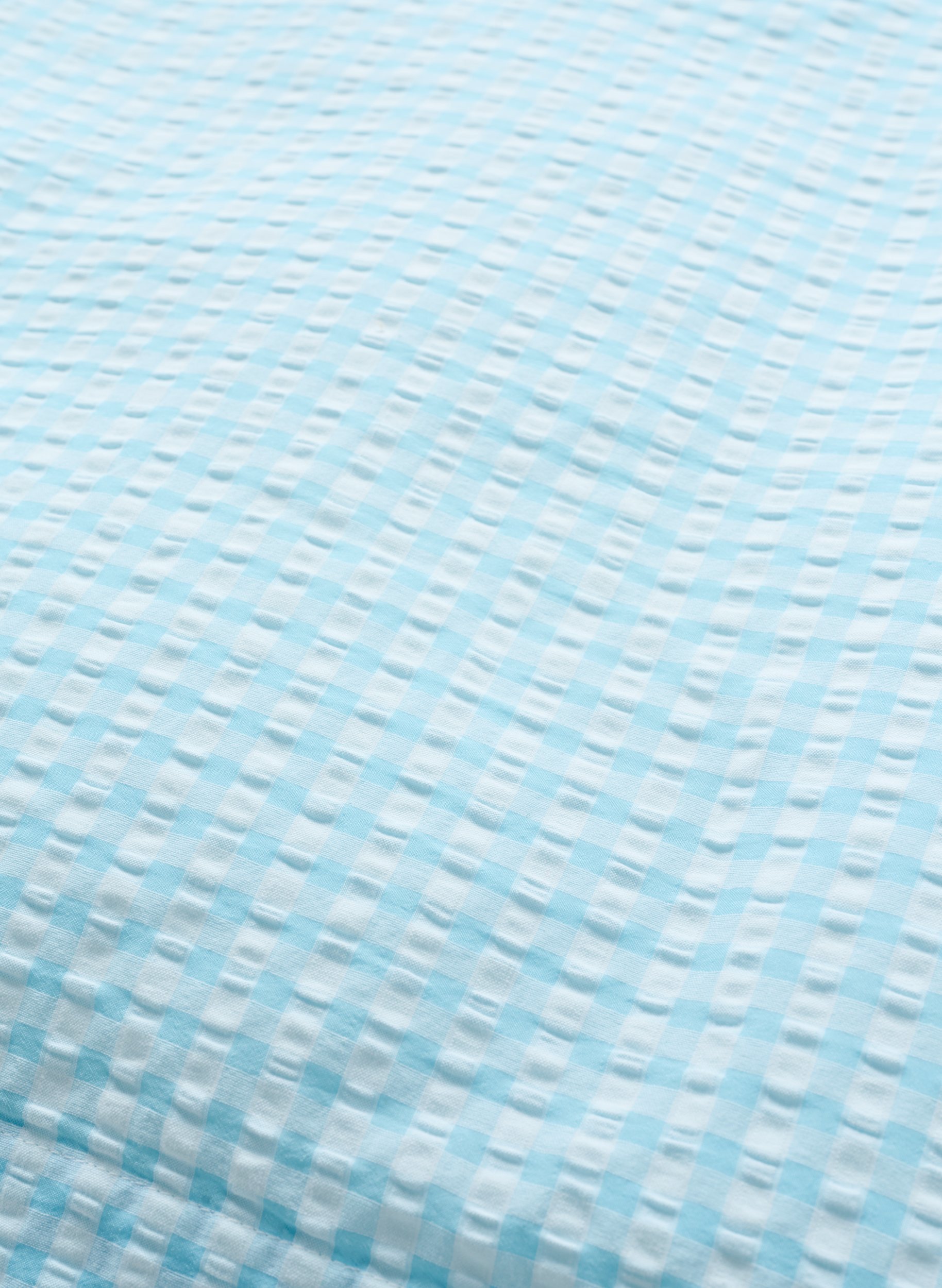 Kariertes Bettwäsche-Set aus Baumwolle, Blue/White Check, Packshot image number 3