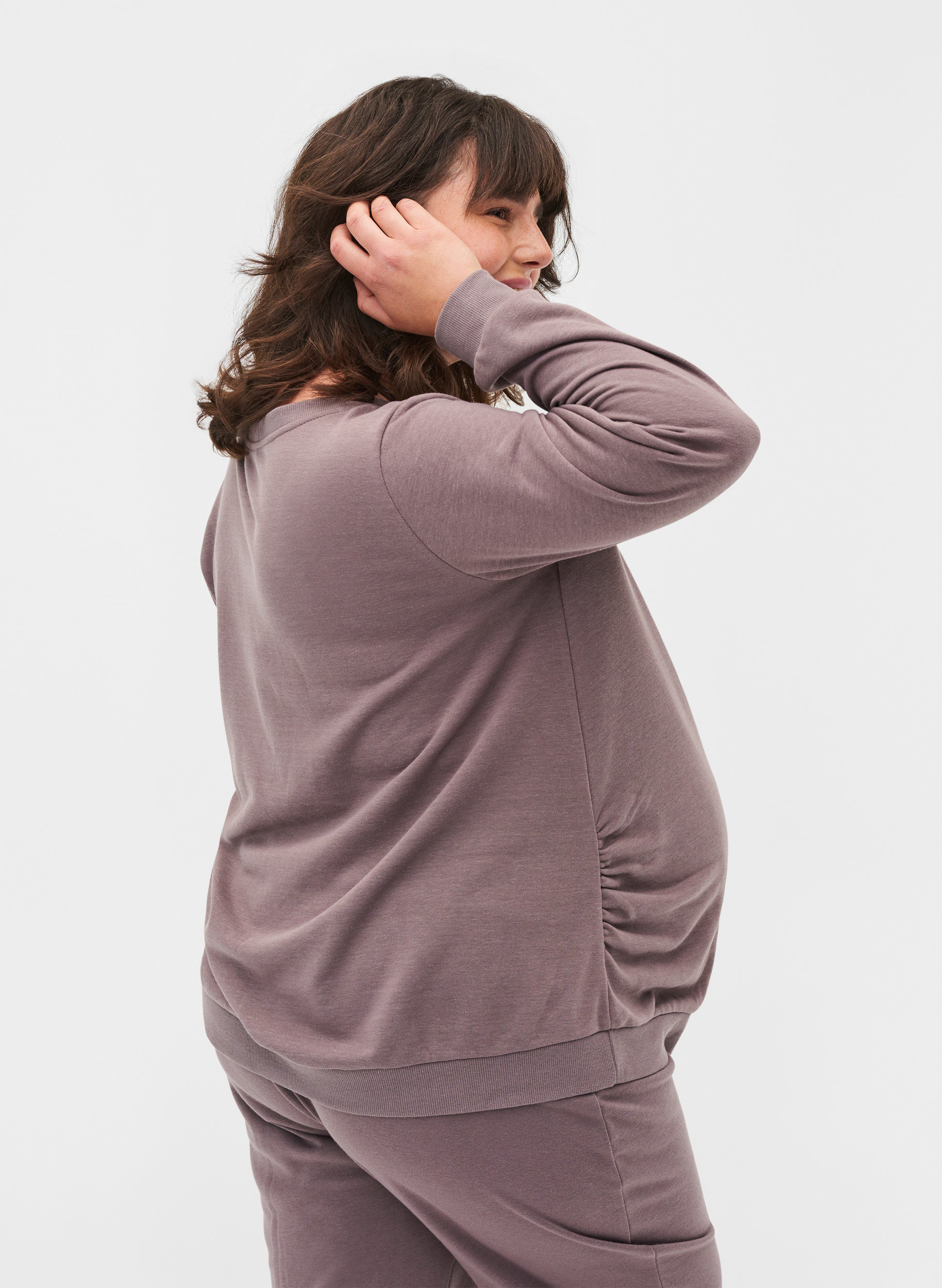 Schwangerschafts-Sweatshirt mit Rippbündchen, Iron, Model image number 1