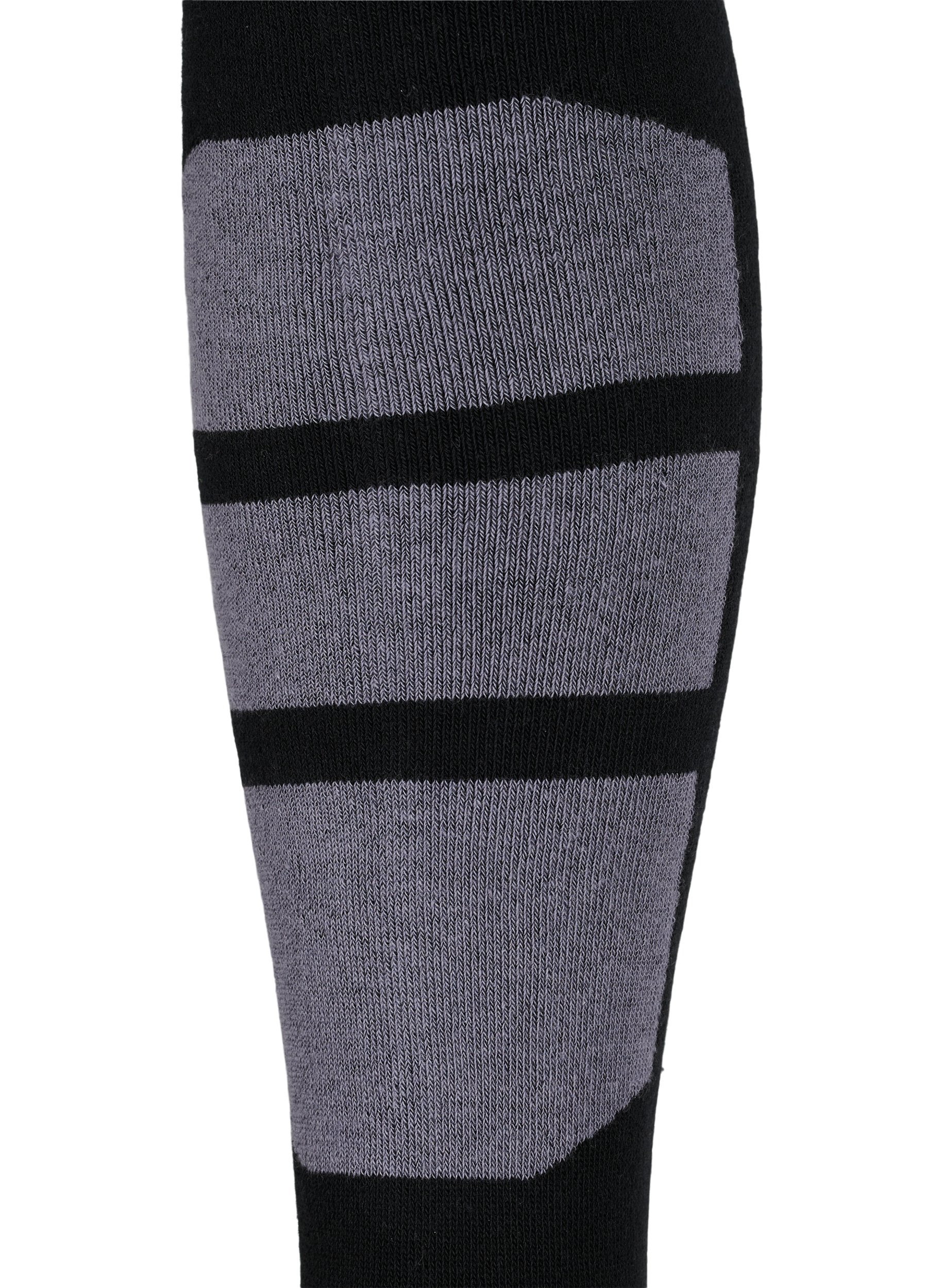 Skistrümpfe aus Baumwolle, Black, Packshot image number 2