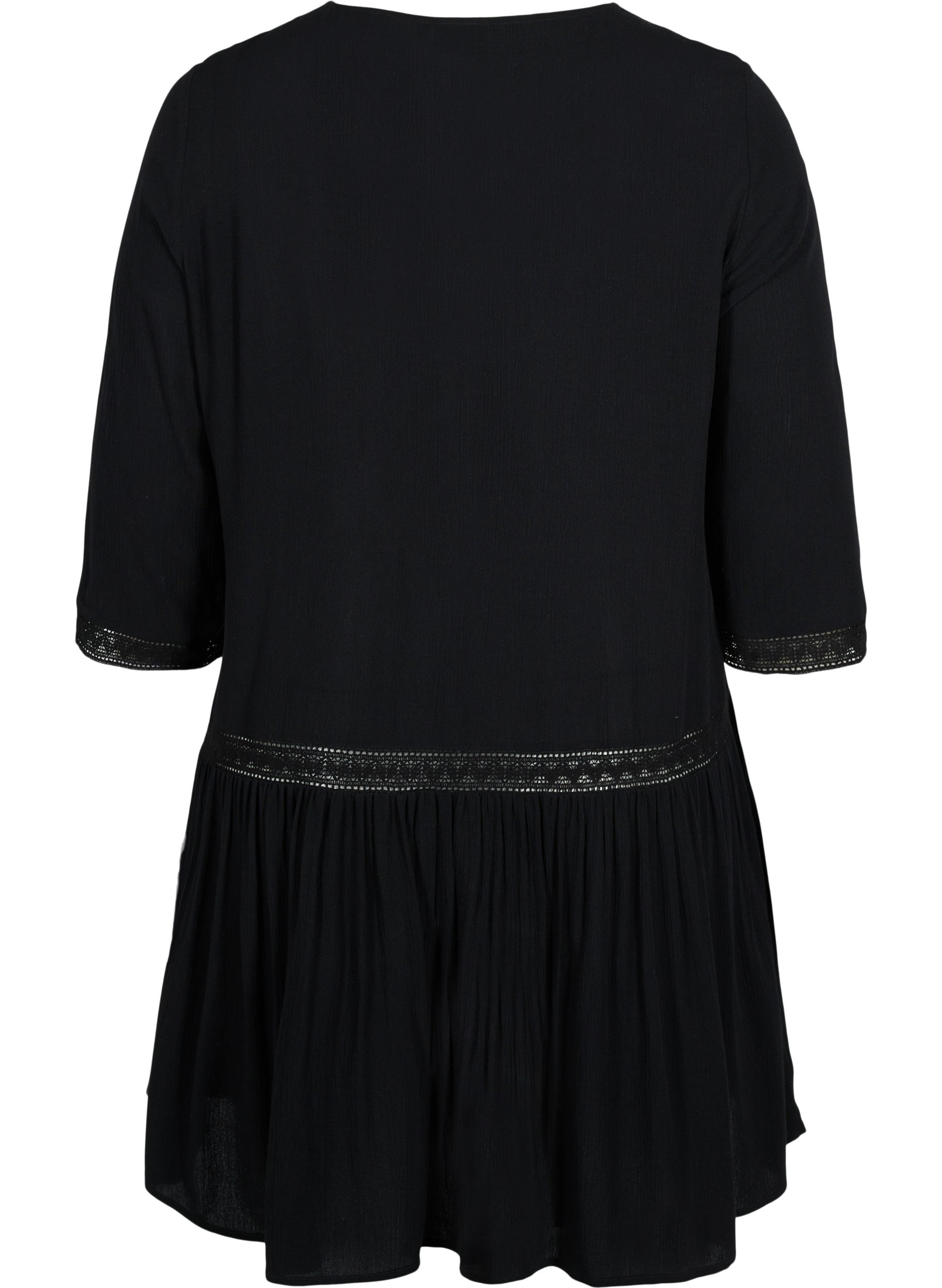 Strandkleid aus Viskose mit Knopfverschluss, Black, Packshot image number 1