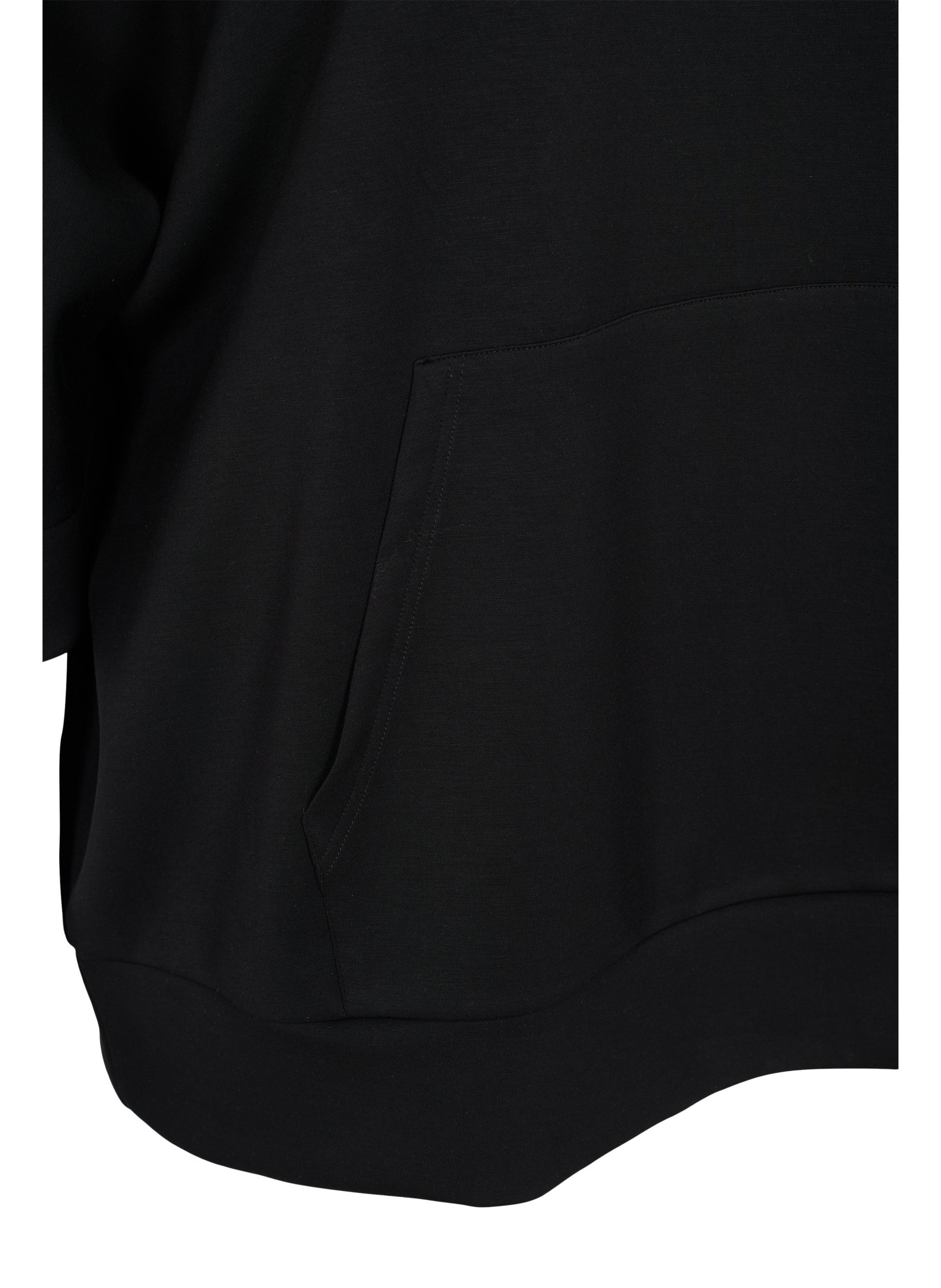 Sweatshirt mit Kapuze und 3/4-Ärmeln, Black, Packshot image number 3