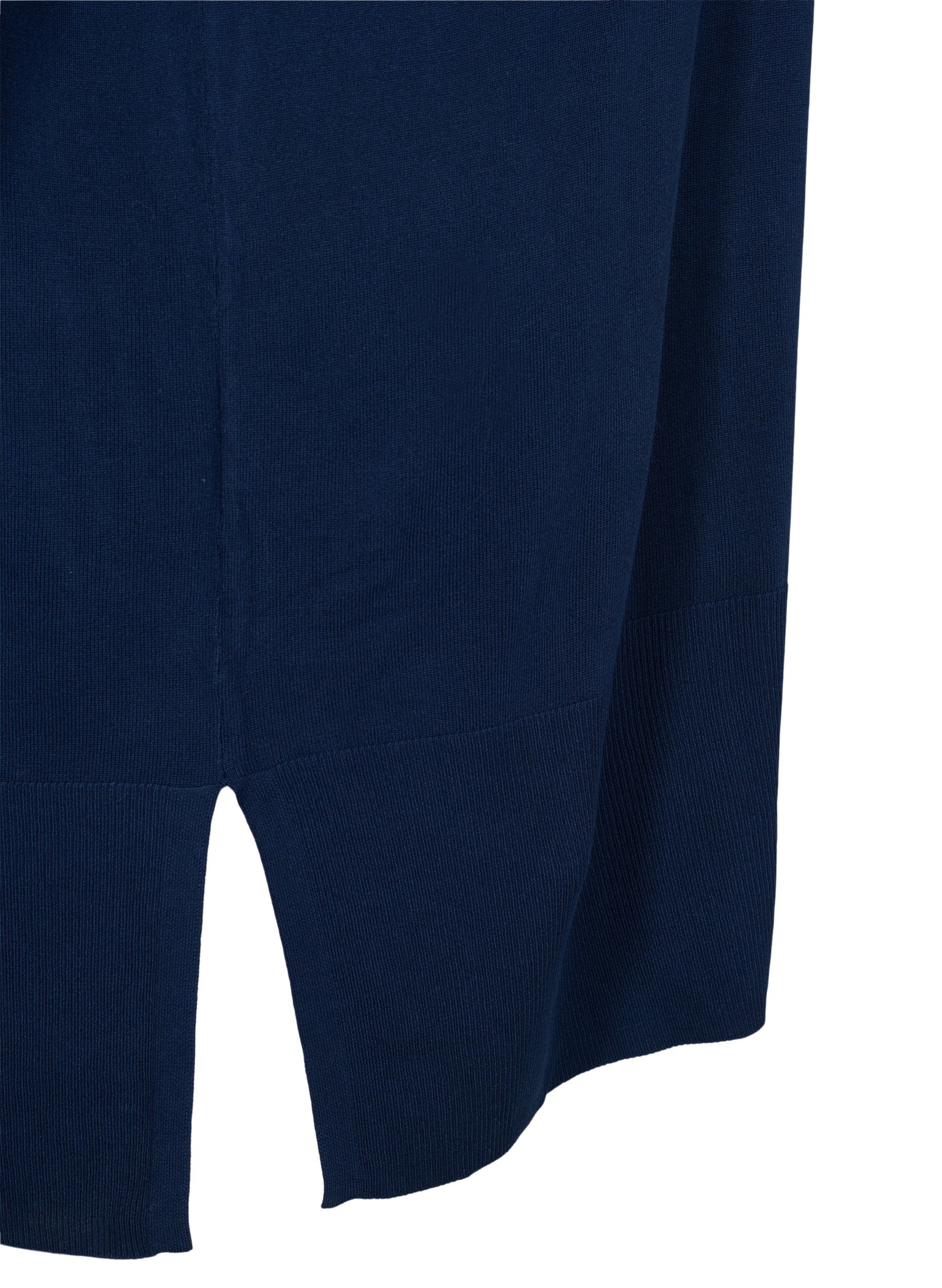Oversize Strickkleid aus Viskosemischung, Navy Blazer, Packshot image number 3