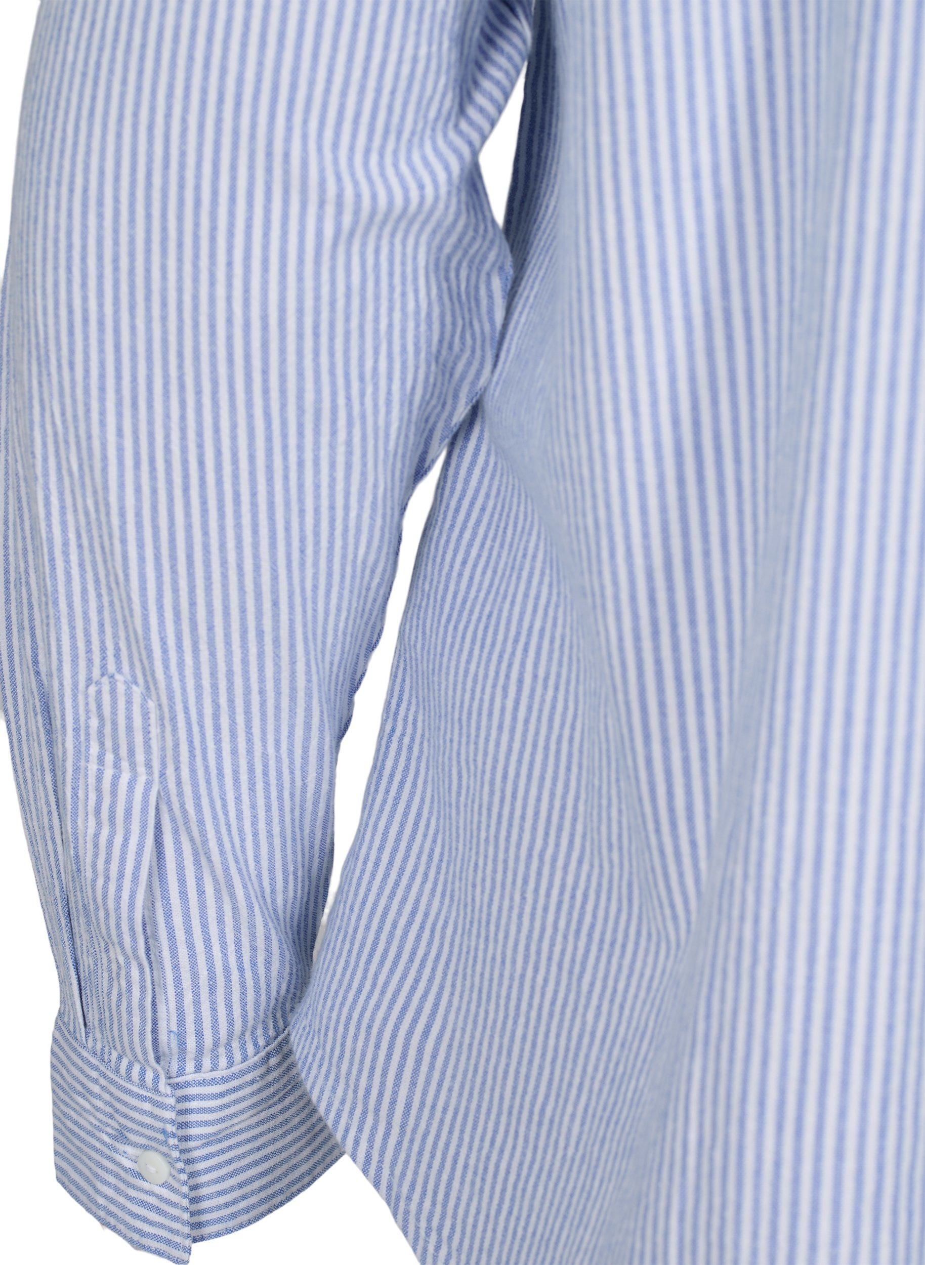 Langarm Hemdbluse aus Baumwolle, Blue Striped, Packshot image number 3