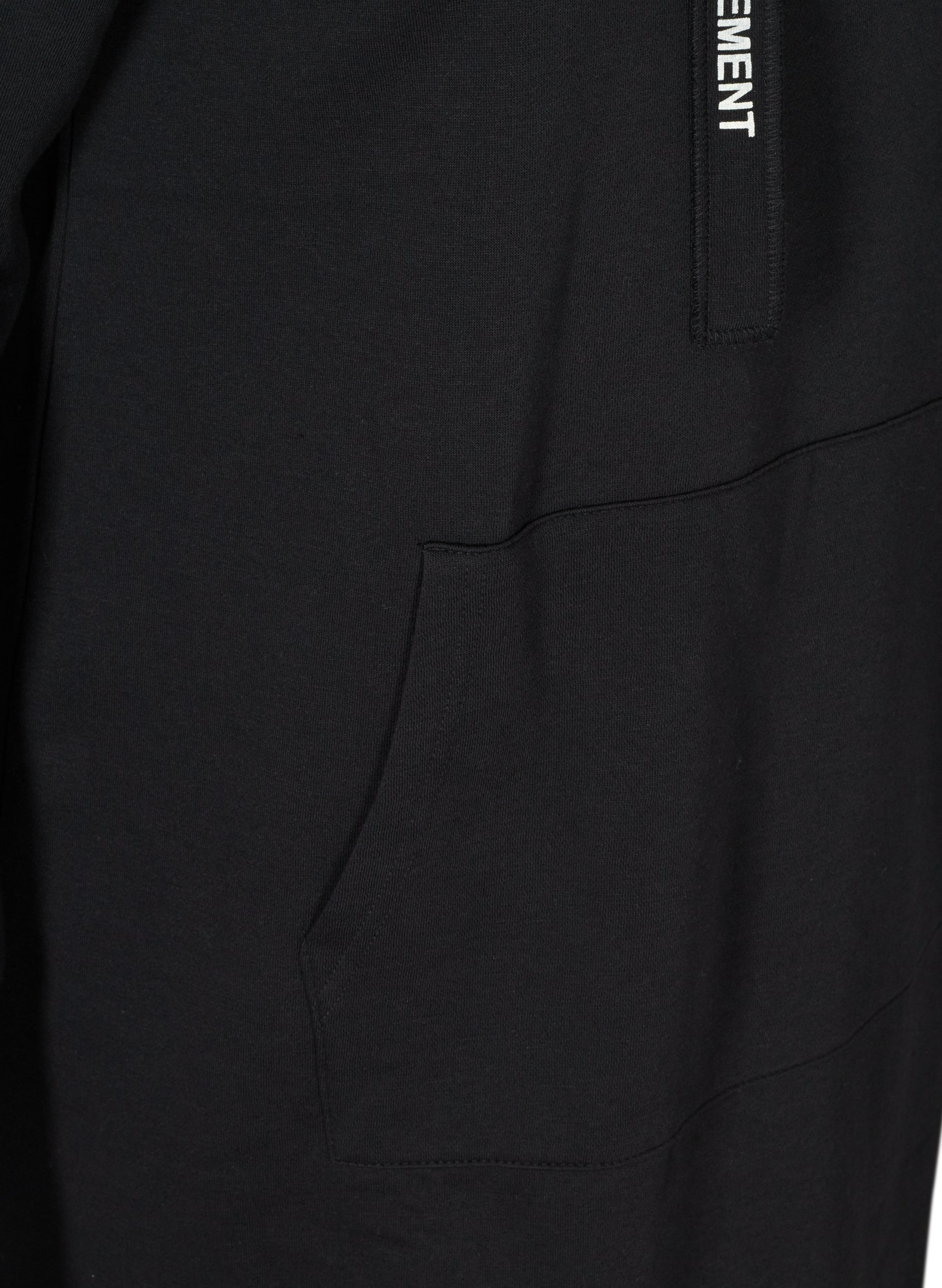 Langes Sweatshirt mit Kapuze, Black, Packshot image number 3