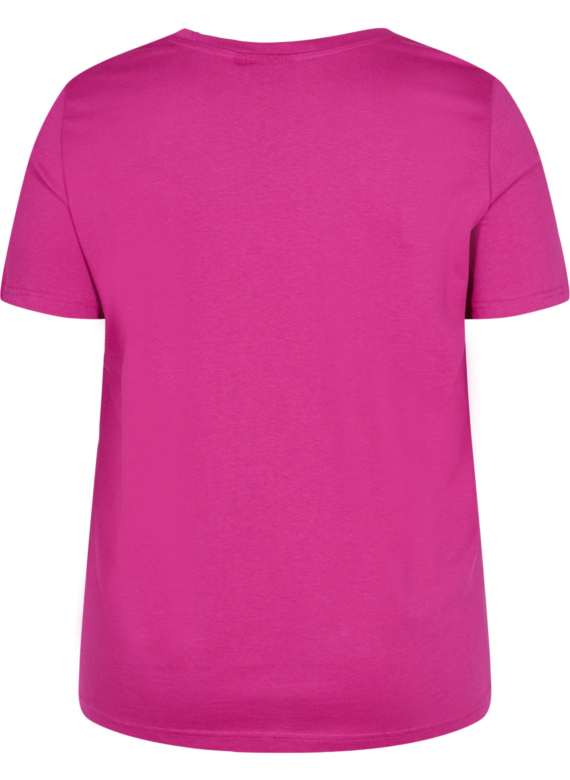 Kurzarm T-Shirt aus Baumwolle mit Aufdruck, Festival Fuchsia WAY, Packshot image number 1