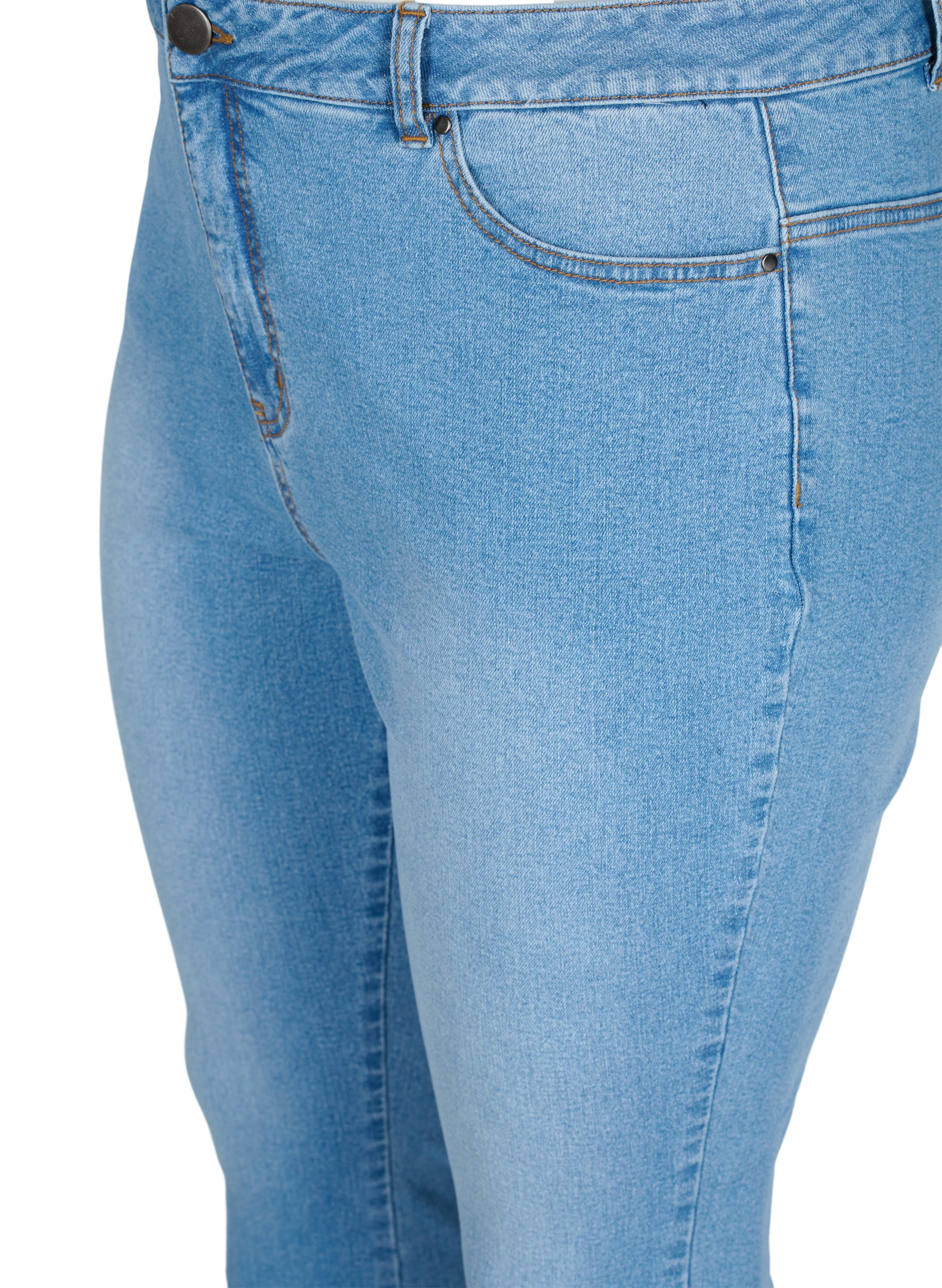 Amy Jeans mit hoher Taille und Schlitz, Light blue, Packshot image number 2