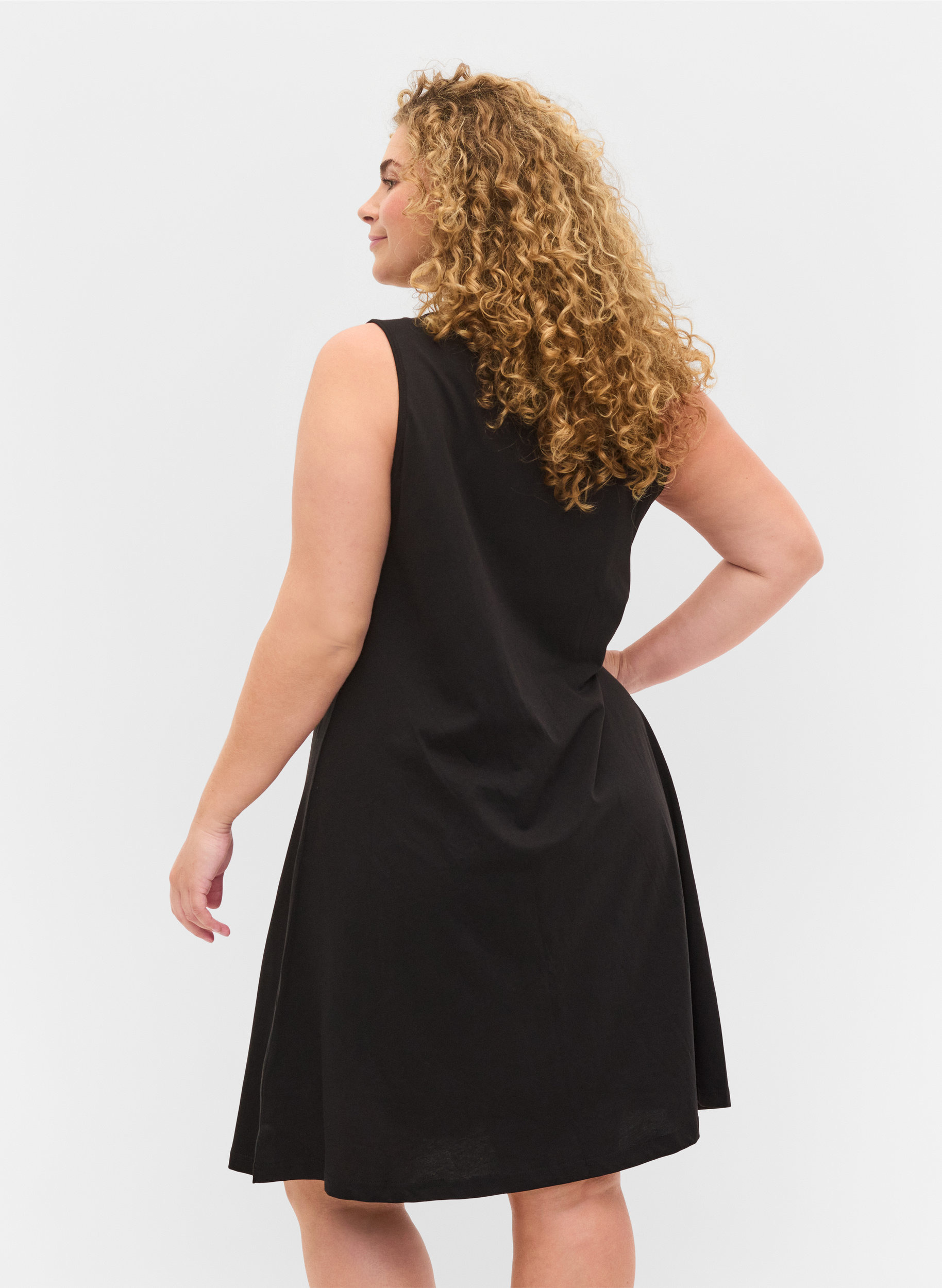 Kleid mit A-Linie, Black LOVE, Model image number 1