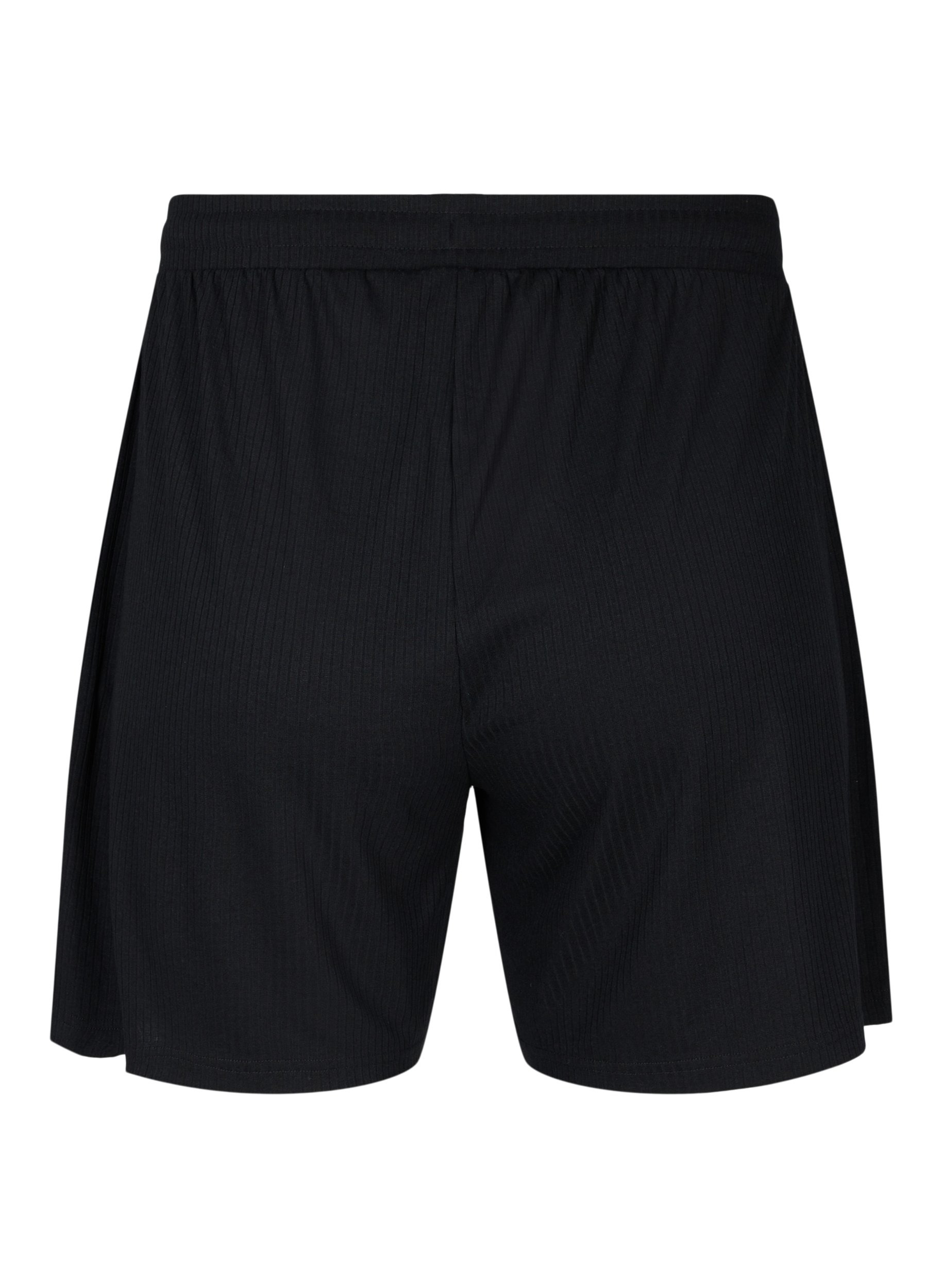 Shorts aus Rippqualität mit Taschen, Black, Packshot image number 1