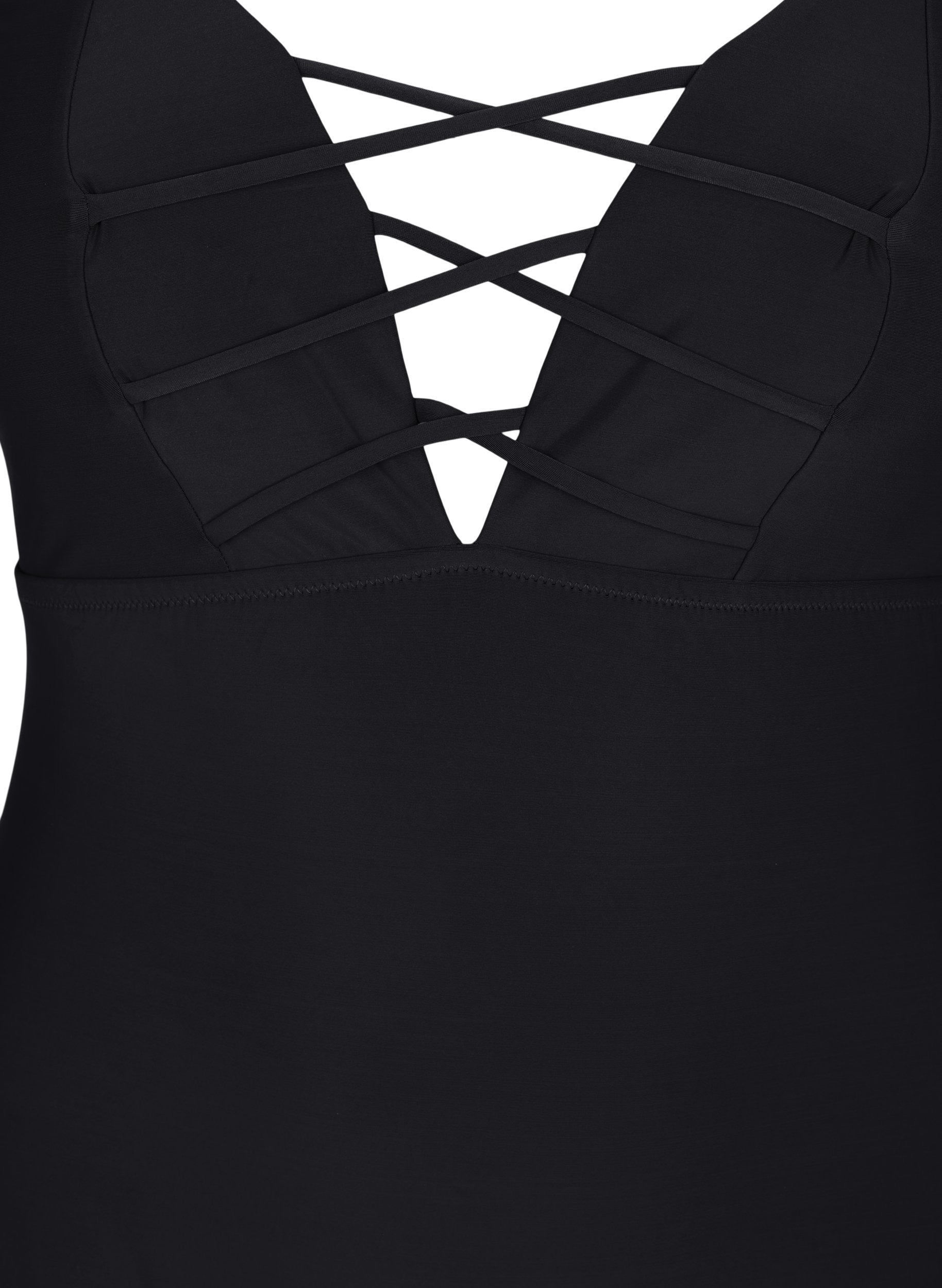 Badeanzug mit Schnurdetails, Black, Model image number 2