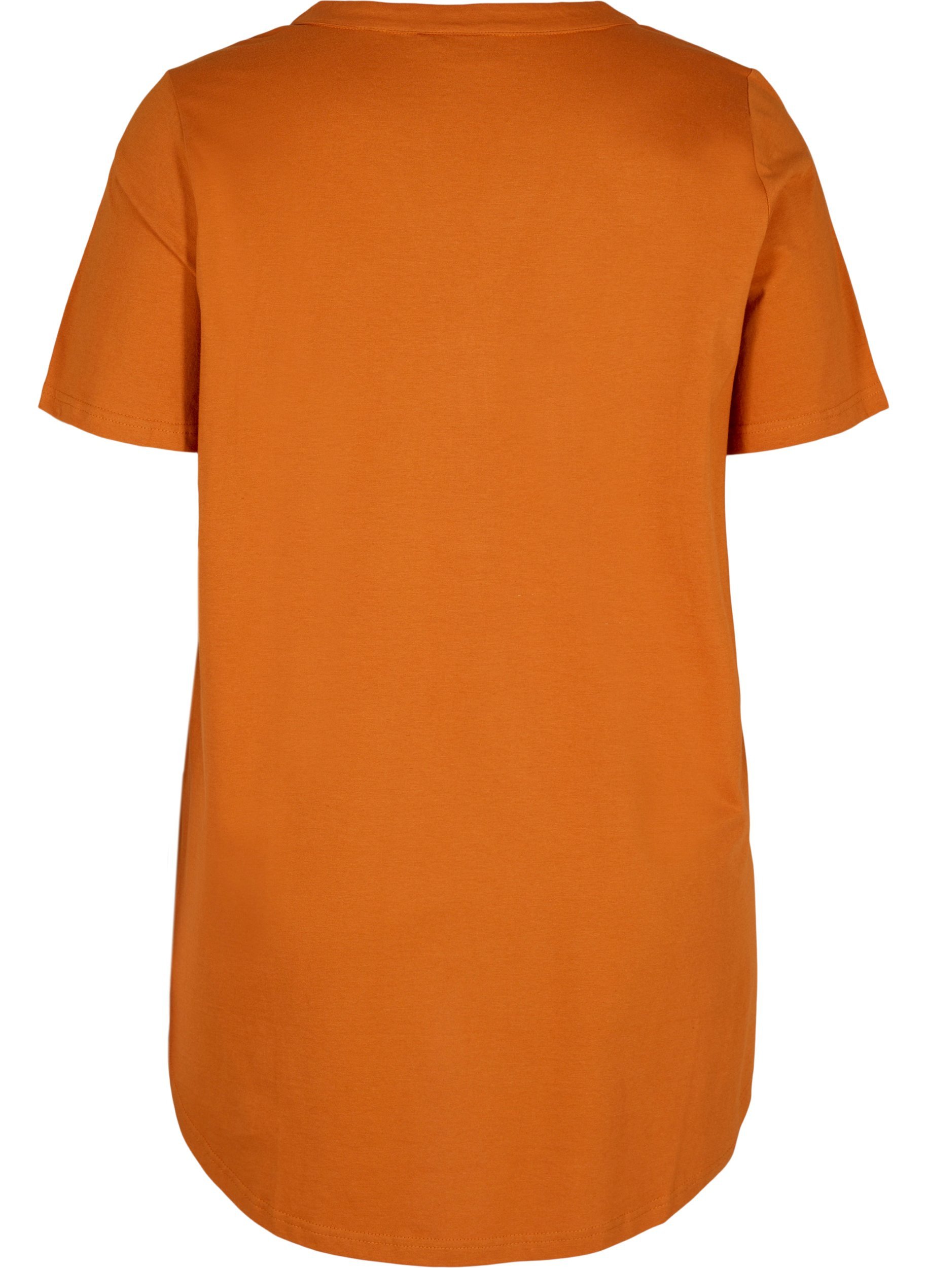 T-Shirt aus Baumwolle mit V-Ausschnitt und Knöpfen, Autumnal, Packshot image number 1