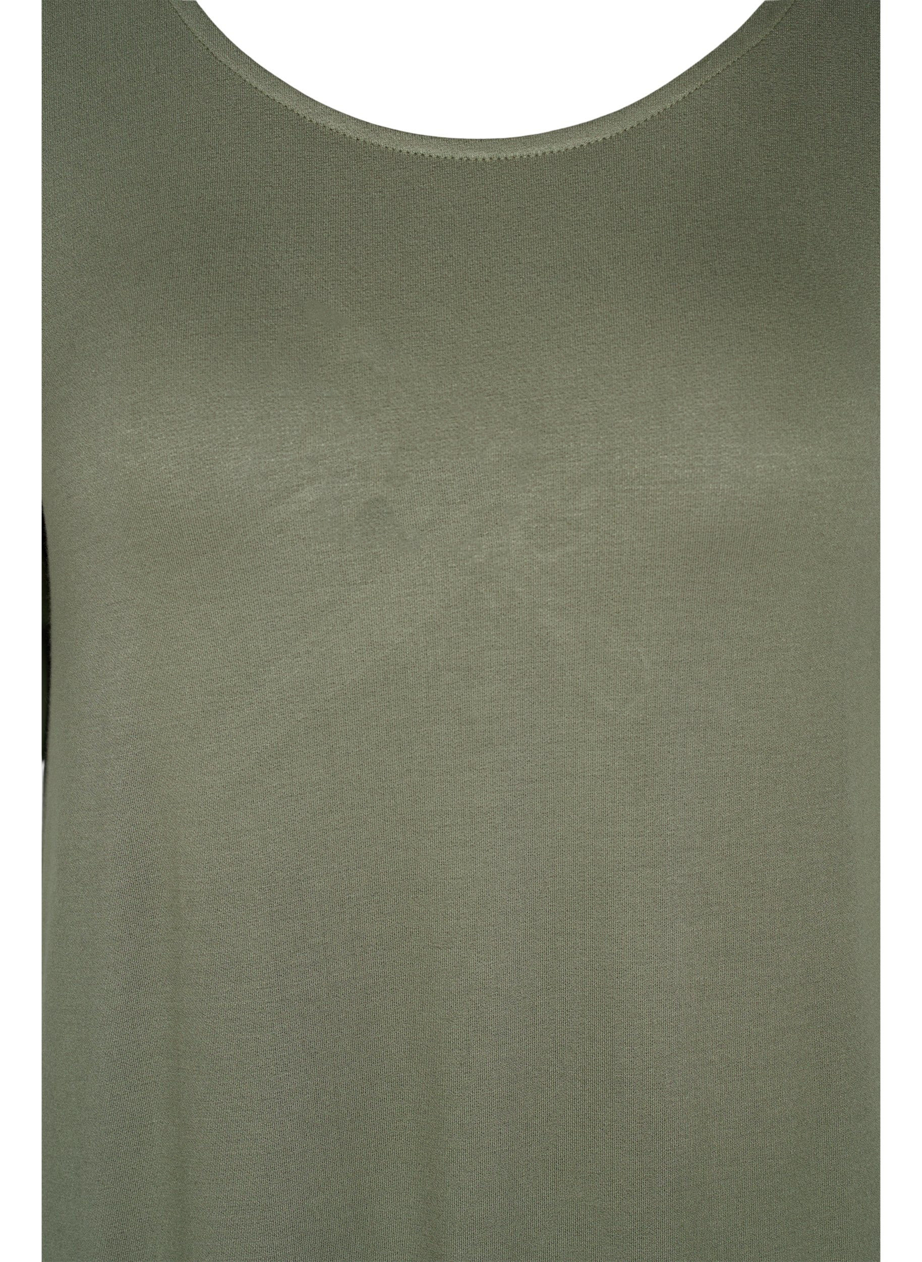 Kurzarm Viskosekleid mit Schnurdetails, Dusty Olive, Packshot image number 2