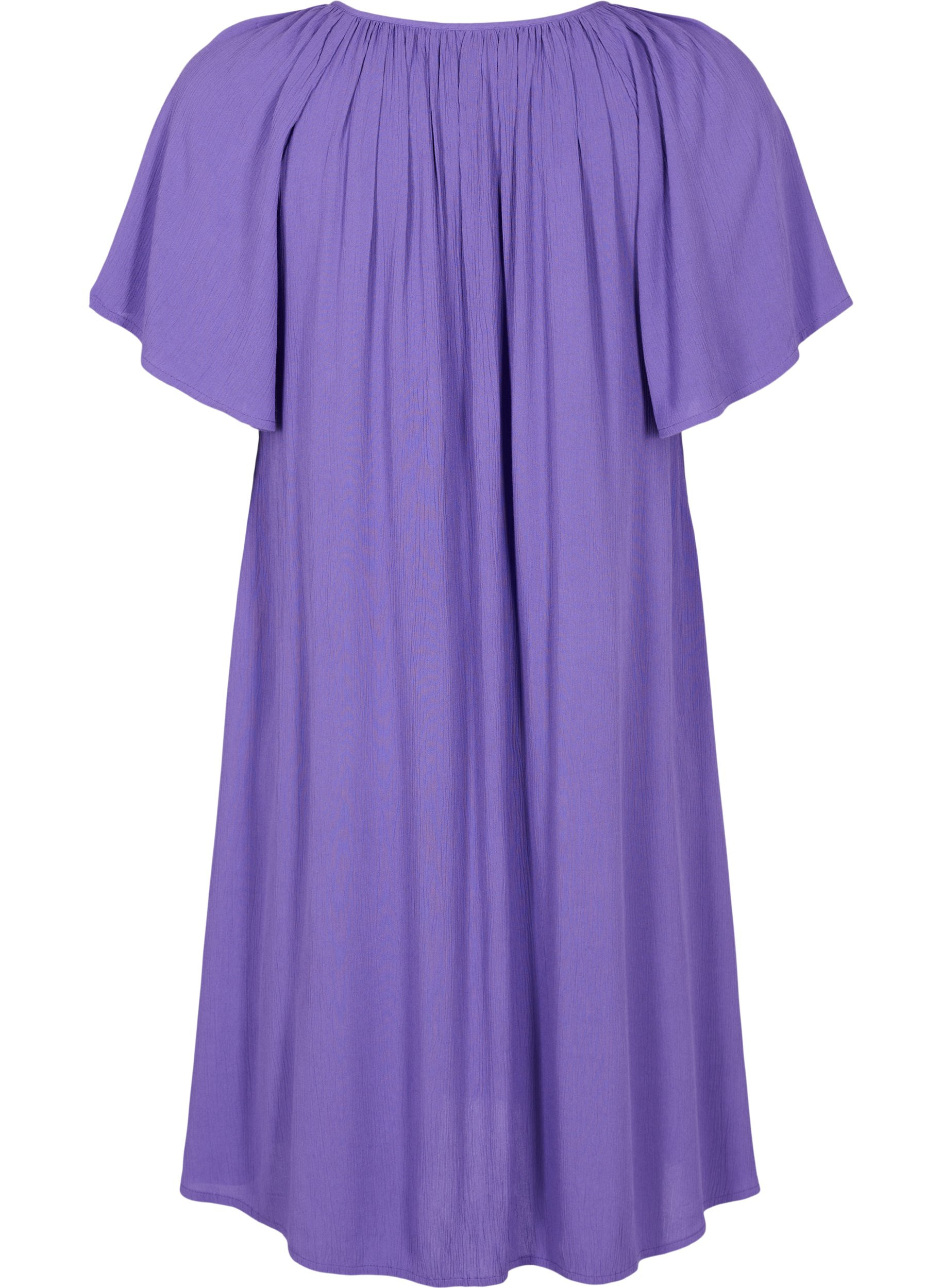 Kurzärmeliges Kleid aus Viskose, Passion Flower, Packshot image number 1