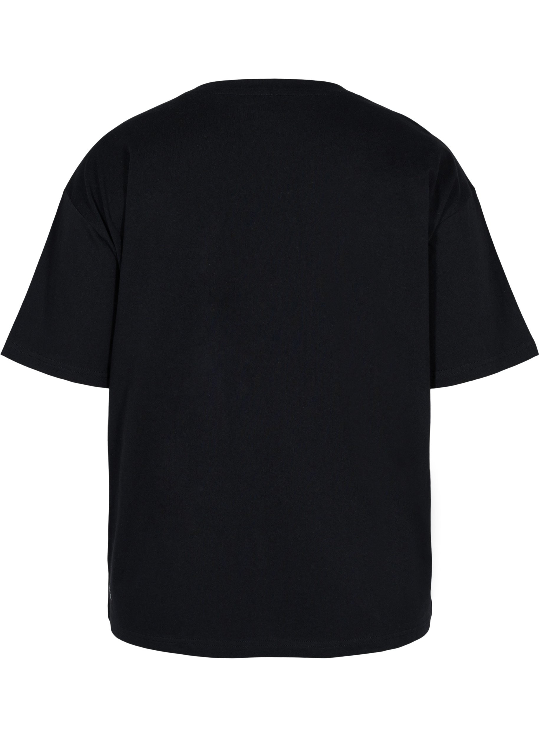 Trainings-T-Shirt aus Baumwolle, Black, Packshot image number 1