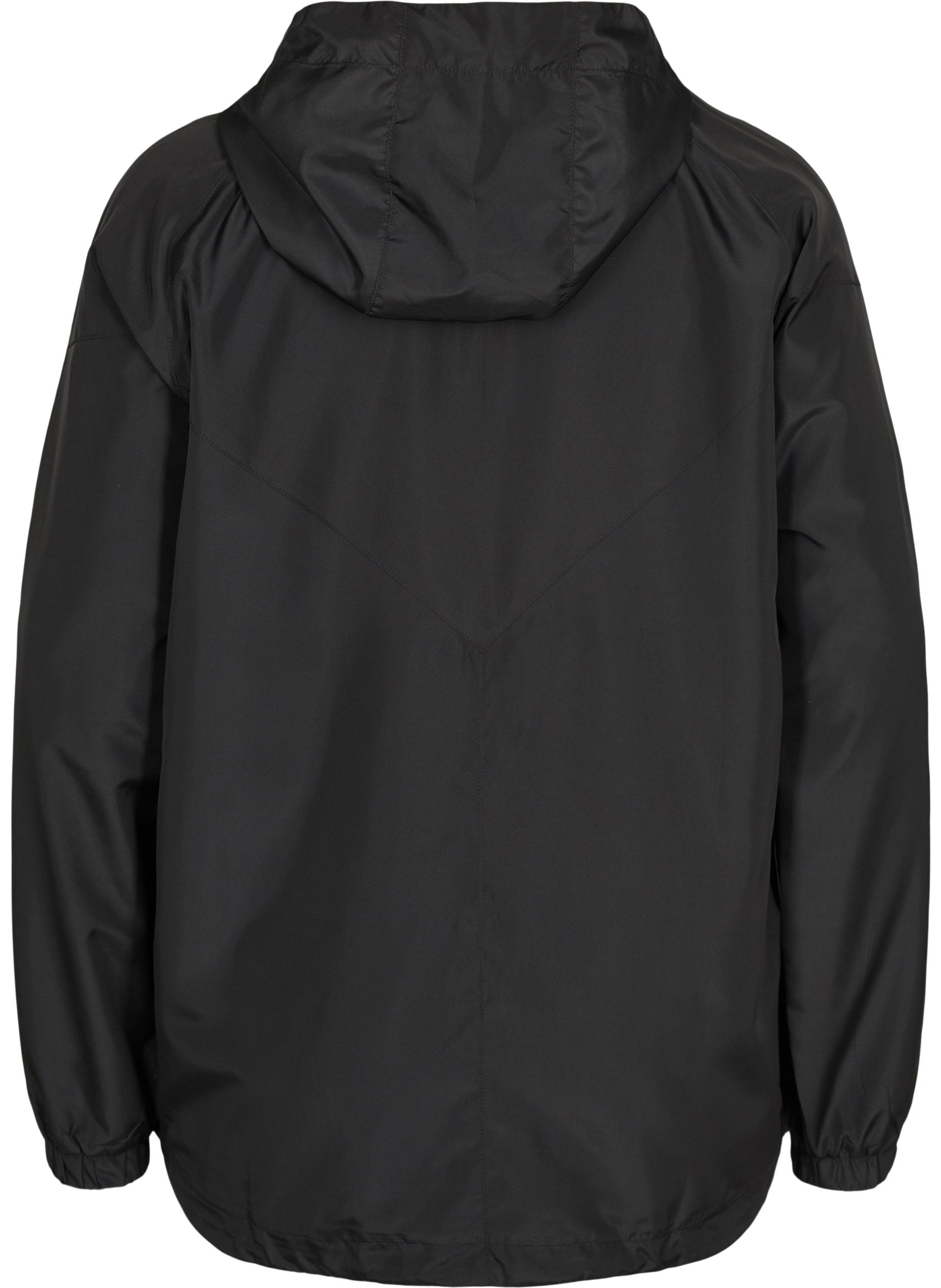 Kurze Jacke mit Kapuze und verstellbarem Saum, Black, Packshot image number 1