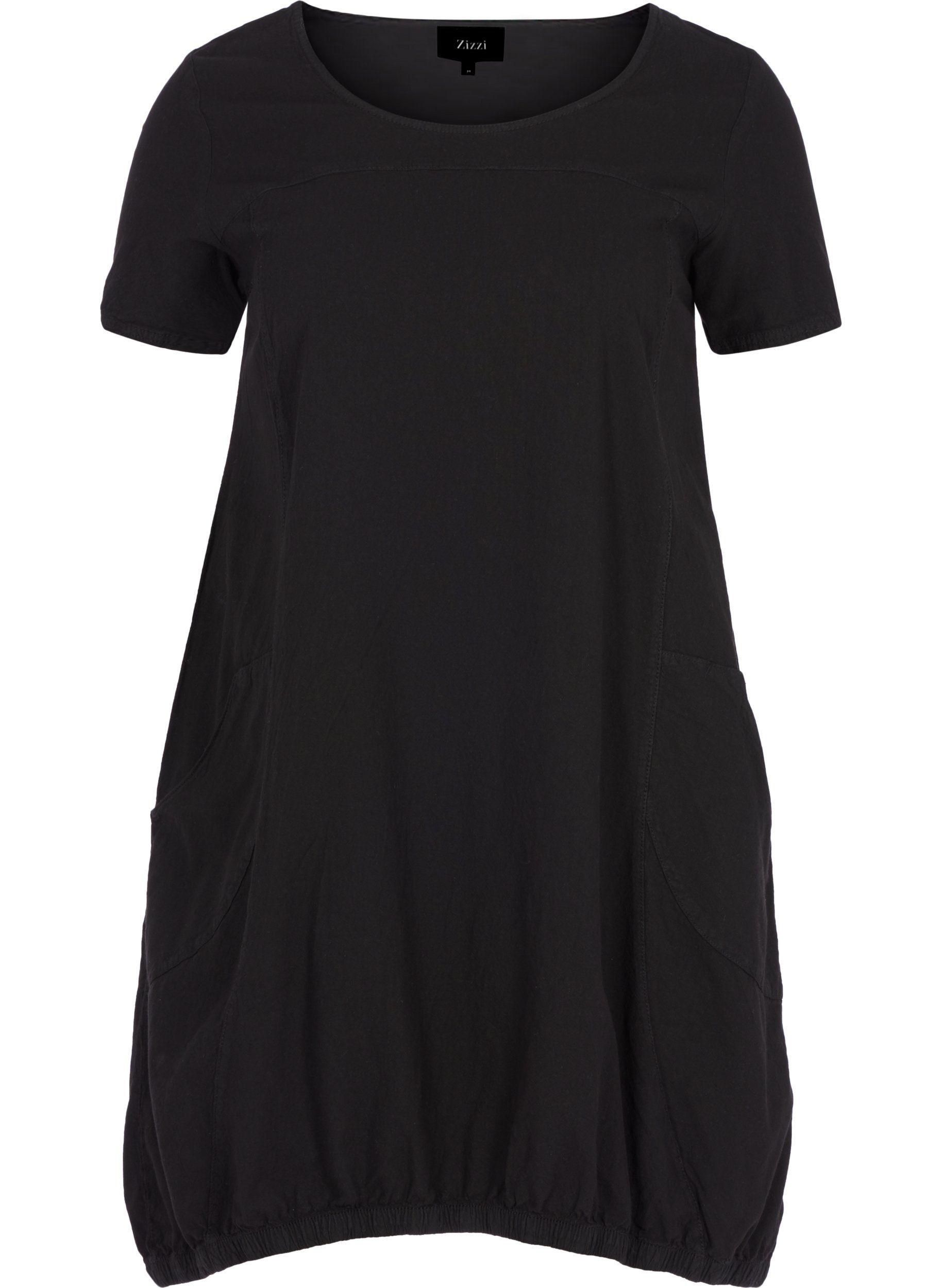 Kurzarm Kleid aus Baumwolle, Black
