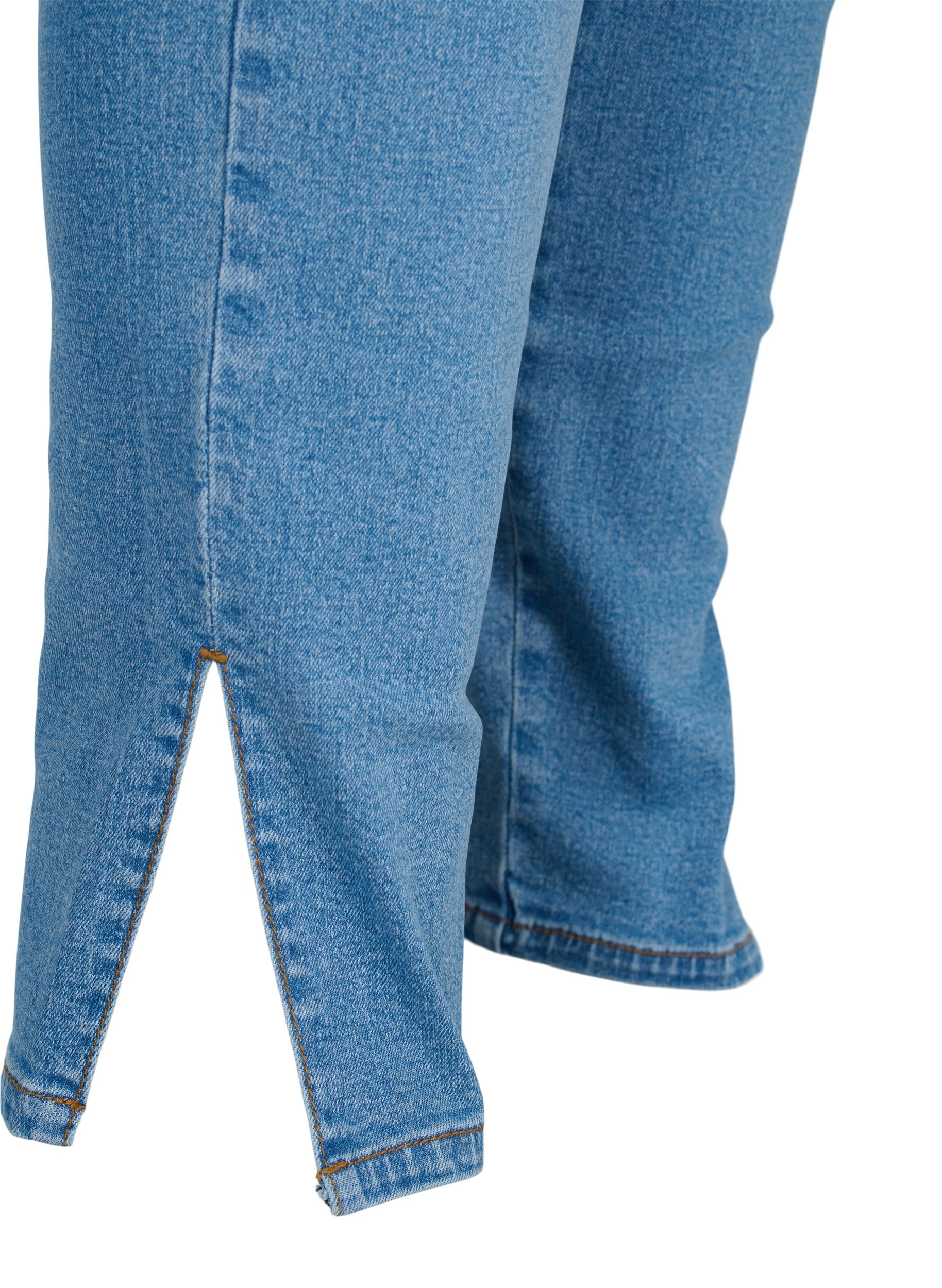 Amy Jeans mit hoher Taille und Schlitz, Light blue, Packshot image number 3