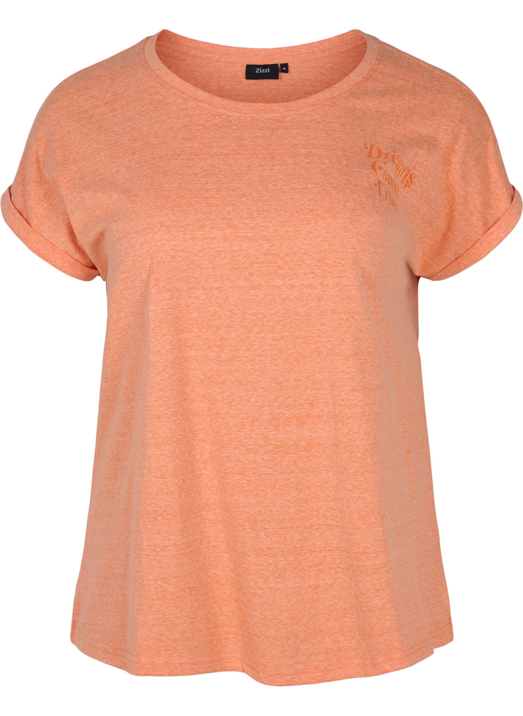 Meliertes T-Shirt aus Baumwolle, Amberglow Melange