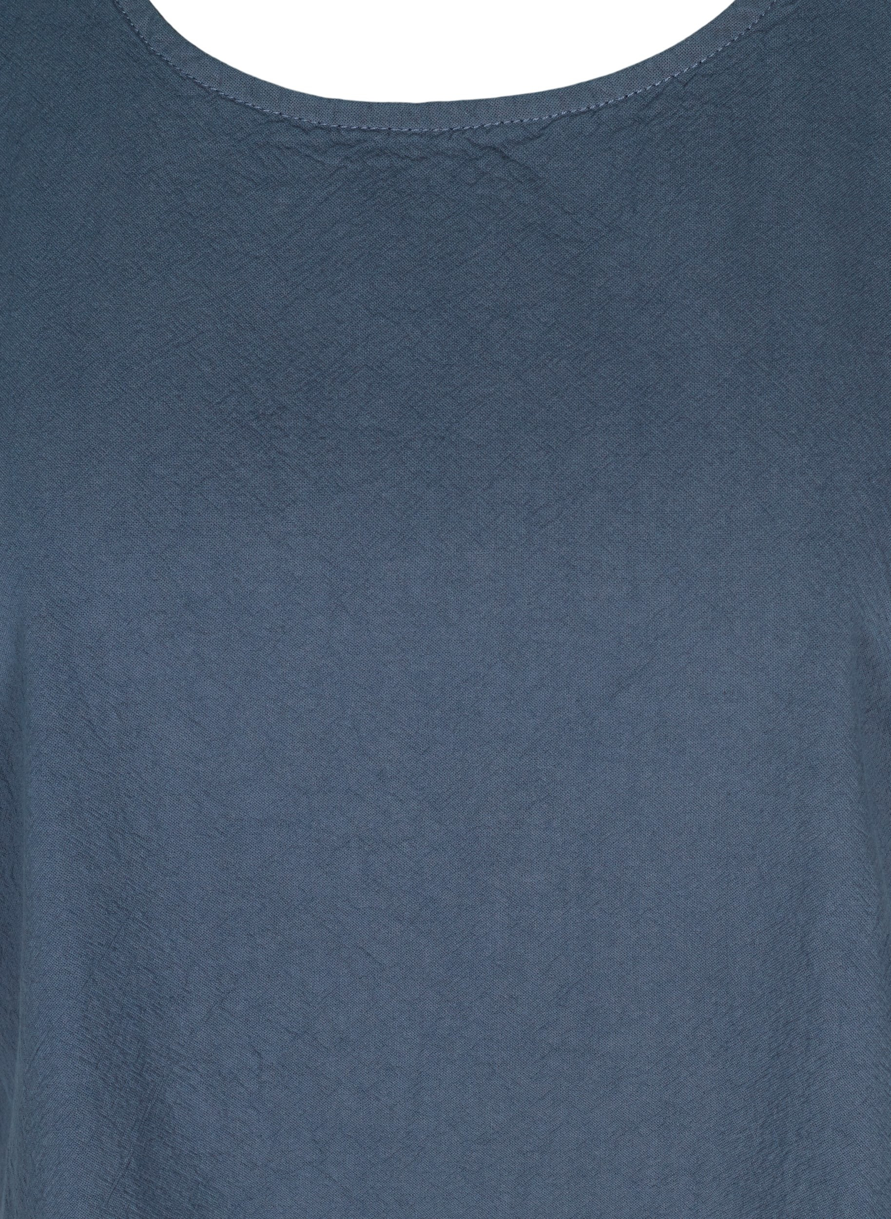 Ärmelloses Baumwollkleid mit A-Linie, Vintage Indigo, Packshot image number 2